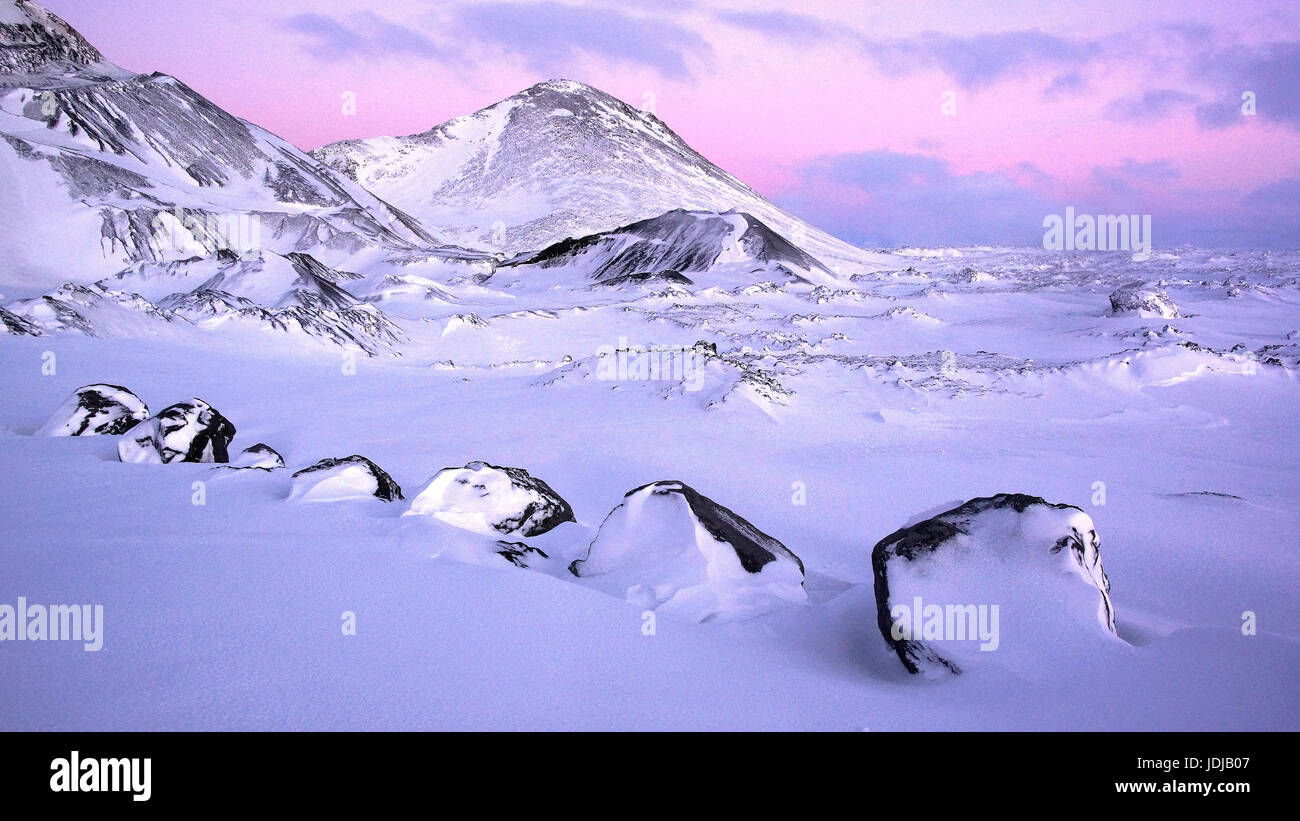 Iceland, winter scenery, Europe, Island, Winterlandschaft, Europa Stock Photo