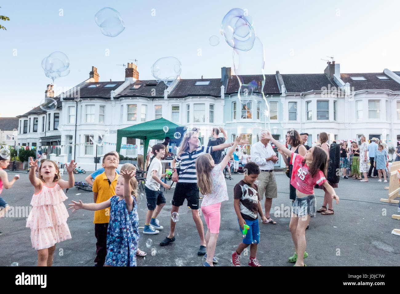 The Great Get-Together street party, held in Exeter Street and Buxton Road in Brighton Stock Photo