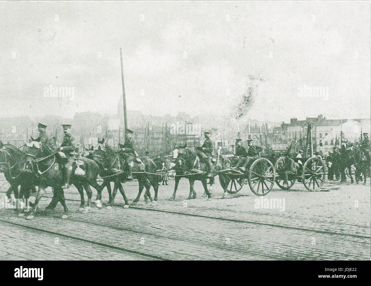 First units of British Expeditionary force in Boulogne, France 1914 Stock Photo
