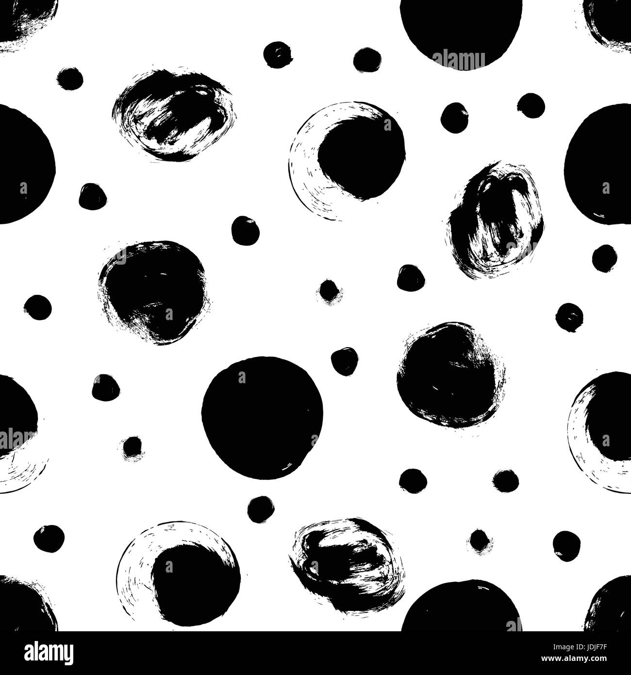 Seamless black and white pattern with abstract circles Stock Vector ...
