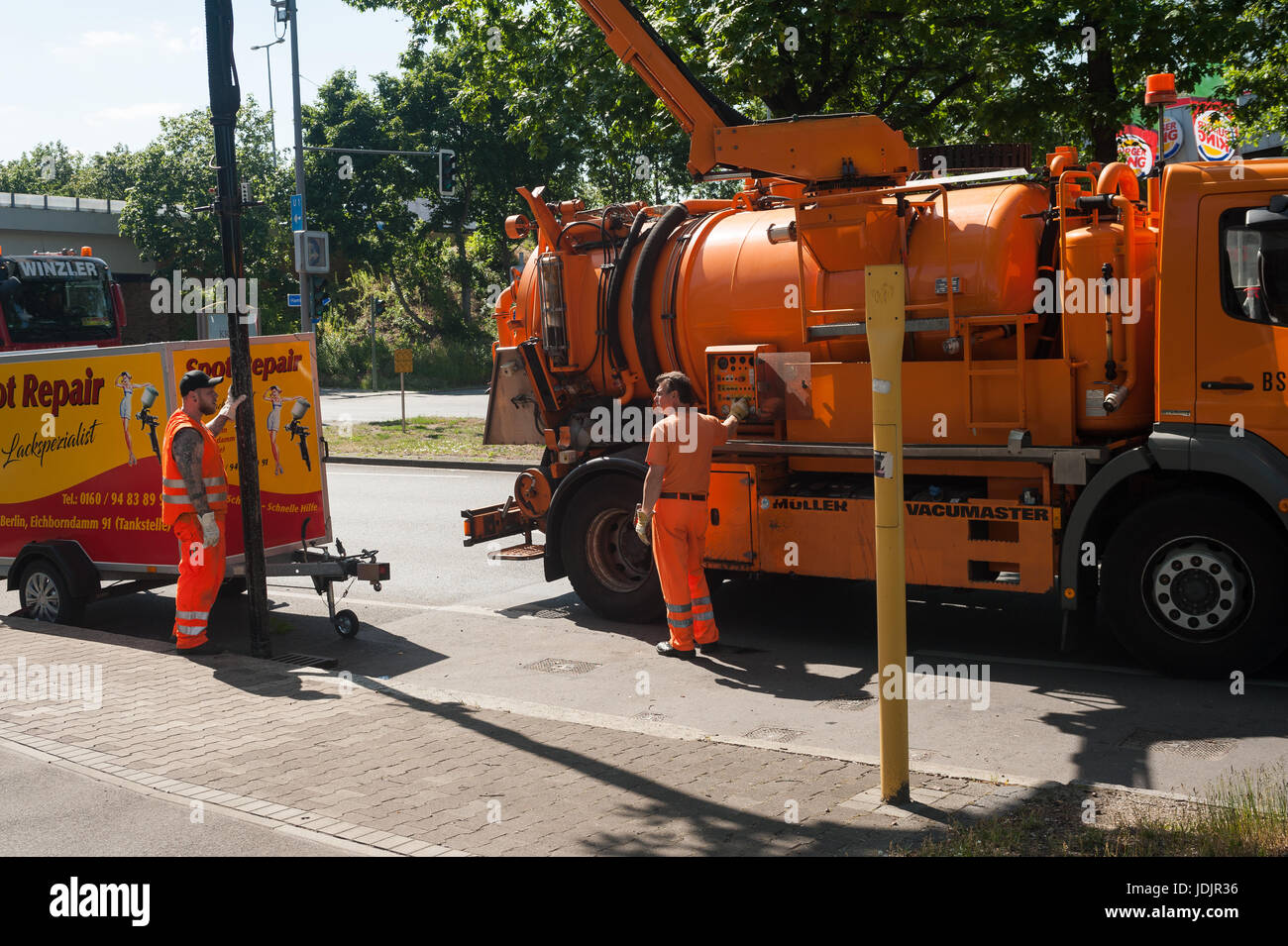 14.06.2017, Berlin, Germany, Europe - Sewer cleaning in Berlin Wittenau. Stock Photo