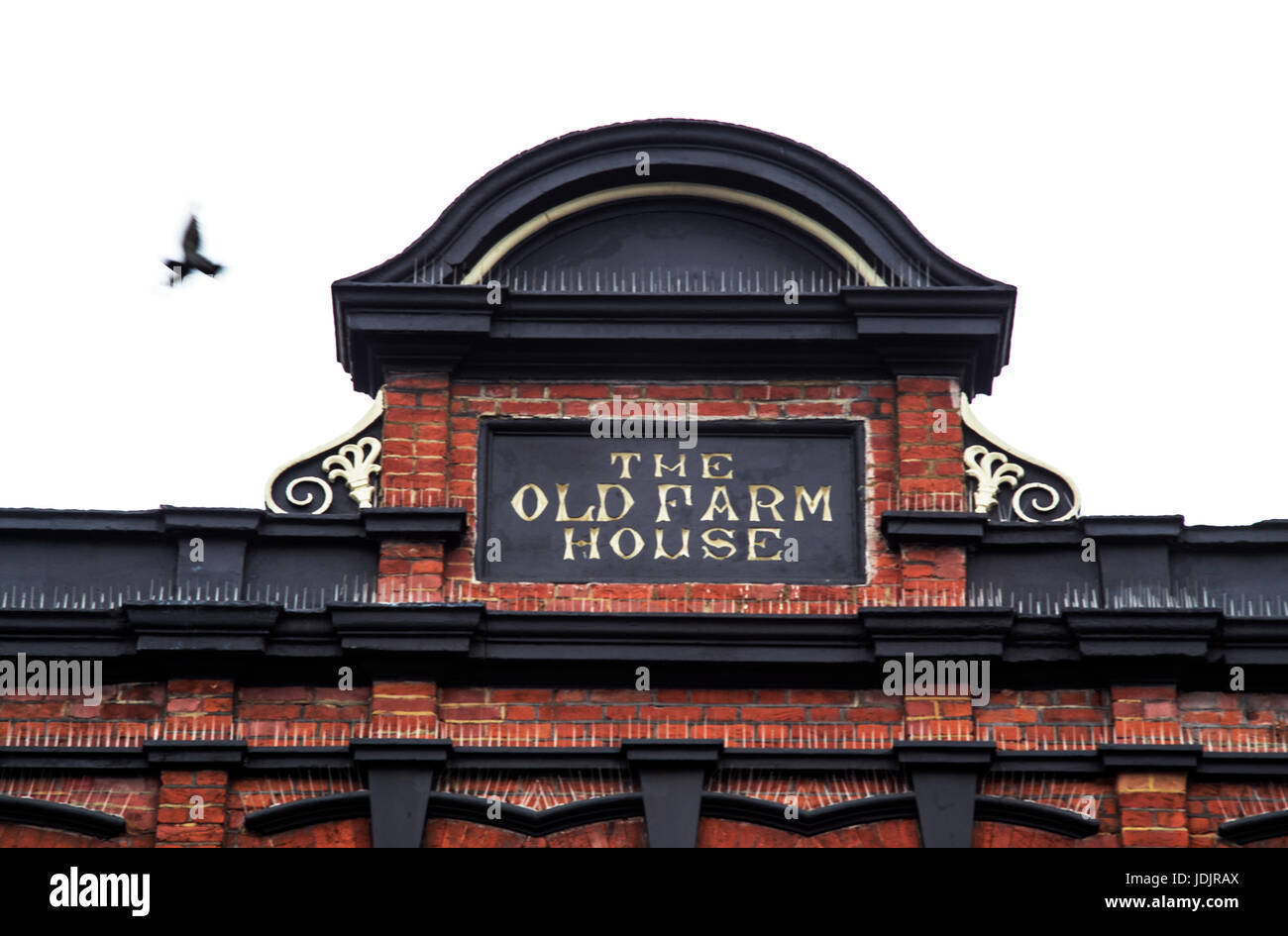 'The old farm House' pub sign Kentish town London Stock Photo