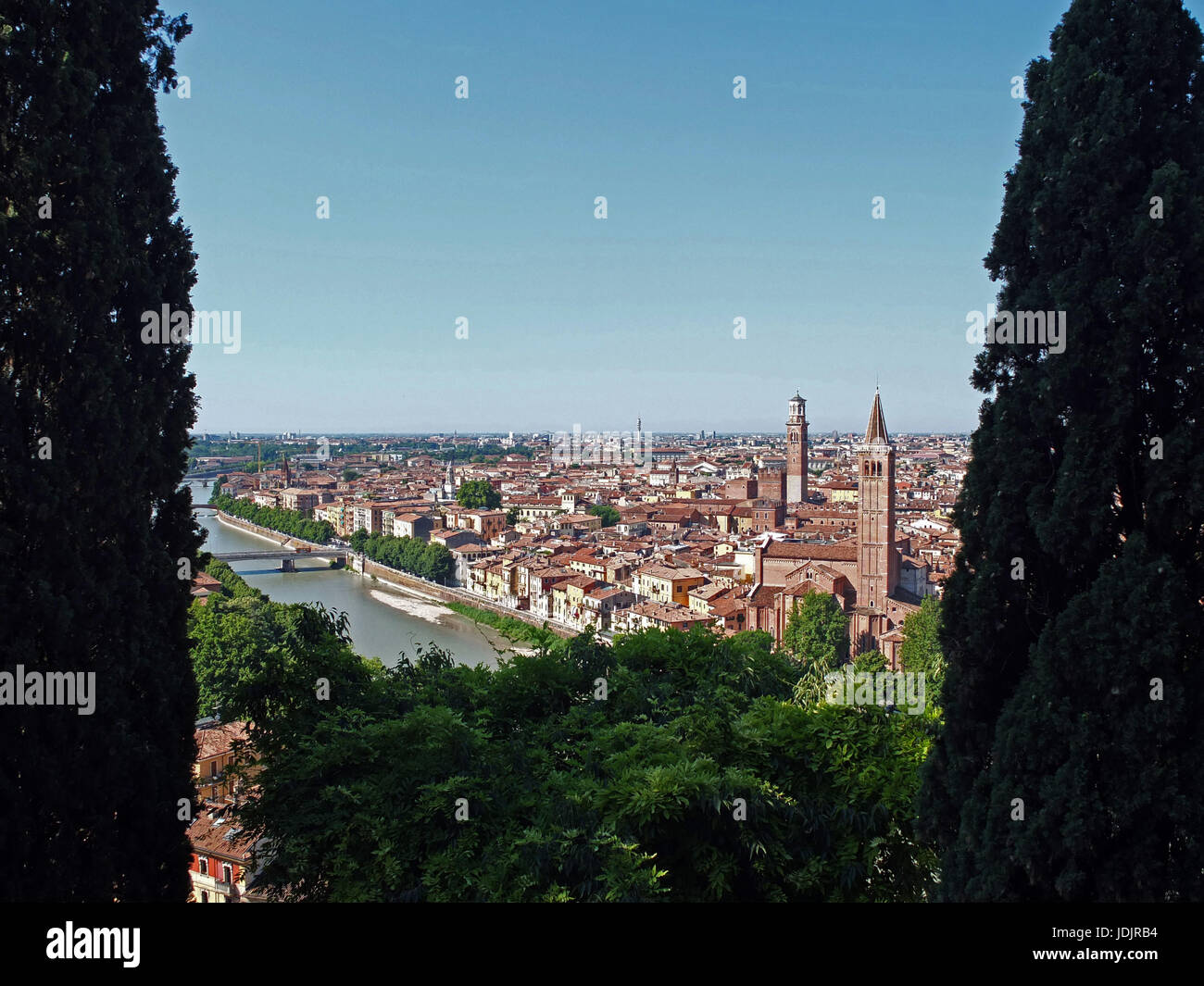 Verona, Italy. General view with Adige river Stock Photo - Alamy