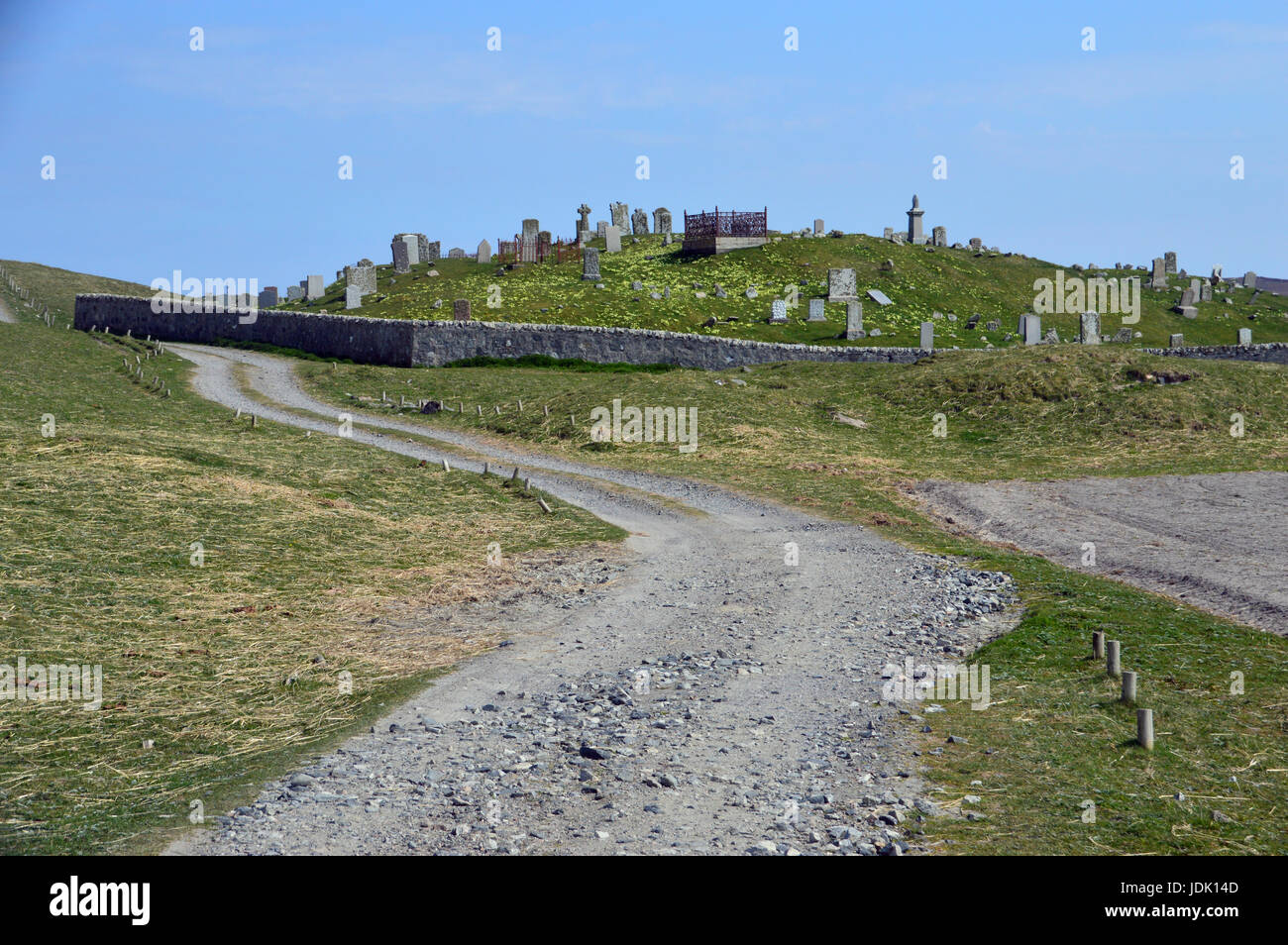 The Old Burial Ground & Cemetery at Clachan Sands (Clachan Shannda) Isle of North Uist, Outer Hebrides,Scottish Islands, Scotland,UK. Stock Photo