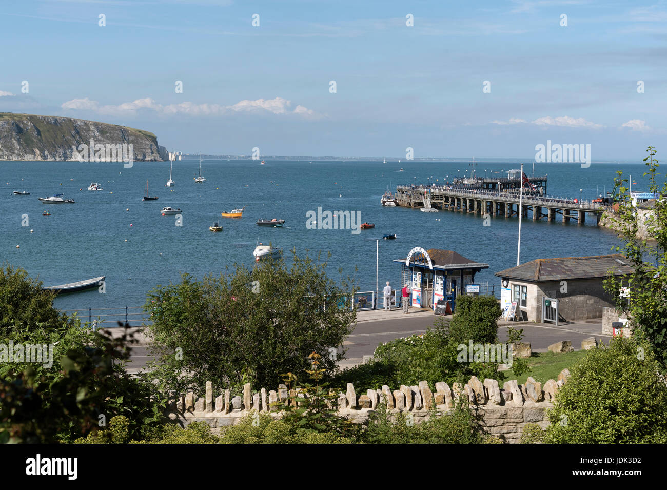 Swanage Pier And The Jurassic Coastline Dorset England UK June 2017 