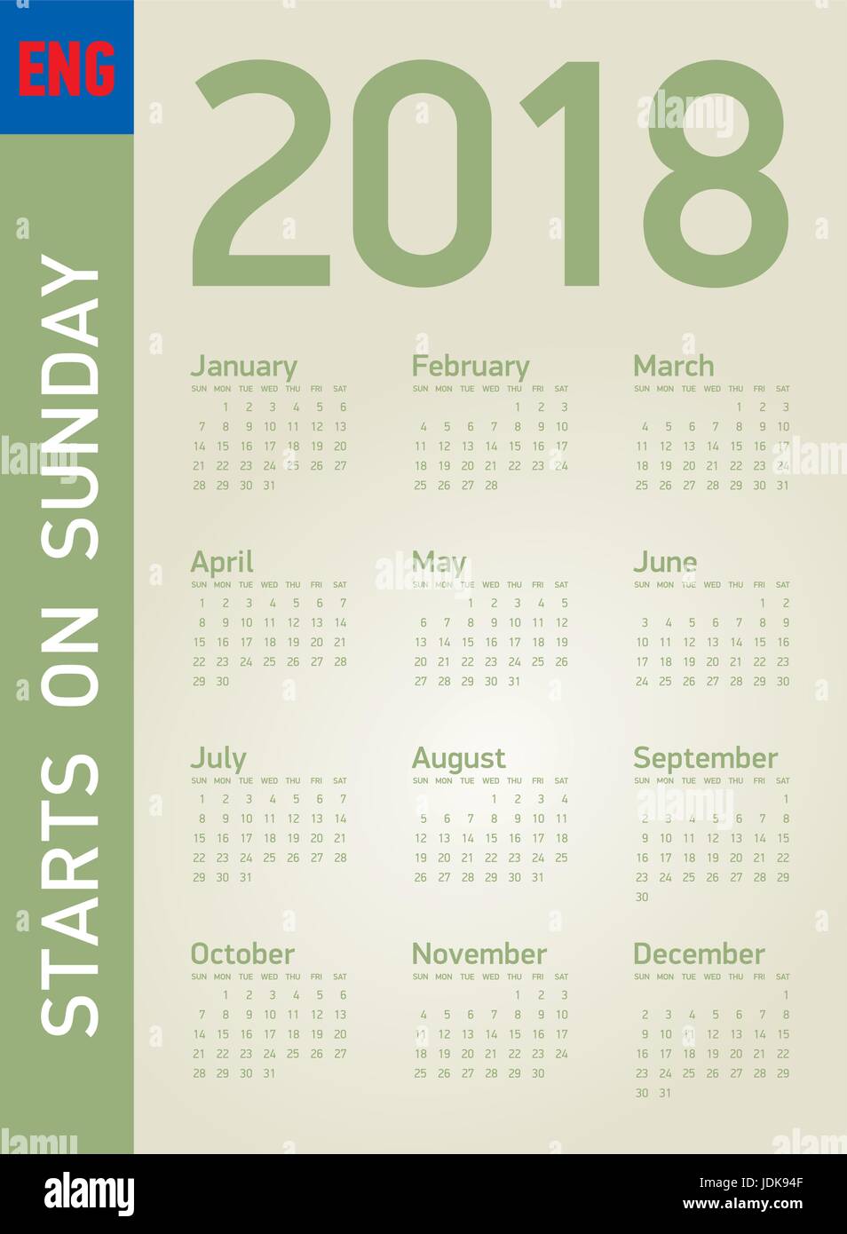 2018 calendar simple vector calendar Stock Vector Images - Alamy