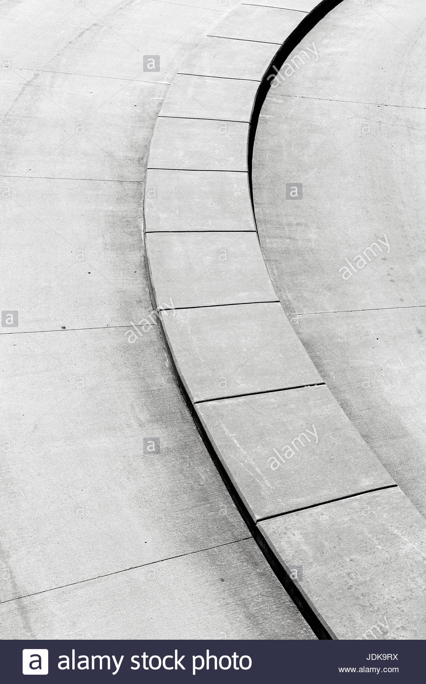 Black And White Closeup Of A Curved Section Of A Driveway With Stock Photo Alamy