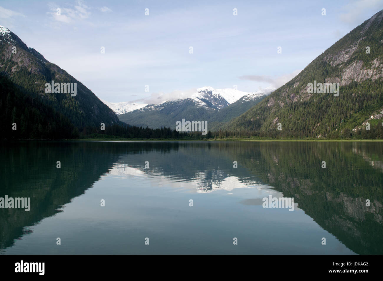 Calm waters of a Pacific estuary in the Kitlope Heritage Conservancy in ...