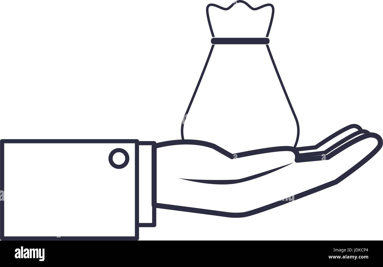 hand business man holding bag money safety Stock Vector Image & Art Alamy