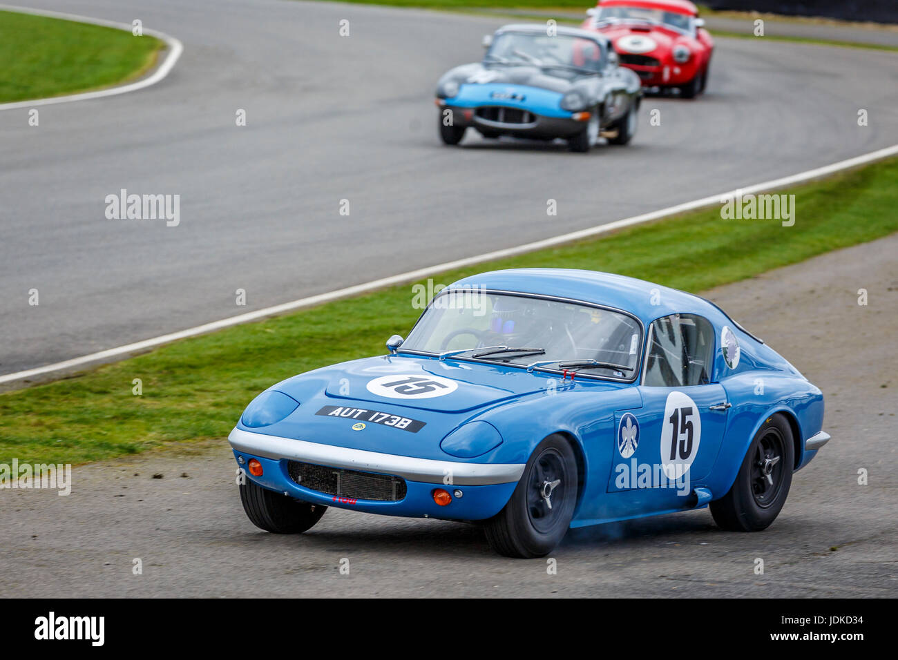 1965 Lotus Elan 26R Shapecraft with driver Mark Midgley during the Graham Hill Trophy race at Goodwood GRRC 75th Members Meeting, Sussex, UK. Stock Photo