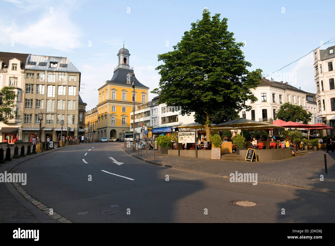 Europe, Germany, North Rhine-Westphalia, Bonn, Old Town, Martin's place, street cafe, look to the university, , Europa, Deutschland, Nordrhein-Westfal Stock Photo