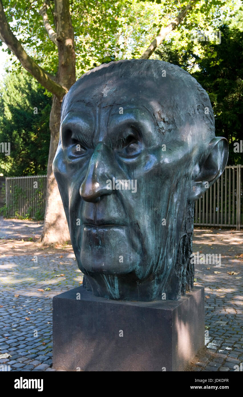 Europe, Germany, North Rhine-Westphalia, Bonn, bust Konrad Adenauer, Federal Chancellor in 1949-1963, sculptor: Hubertus von Pilgrim, Munich, , Europa Stock Photo