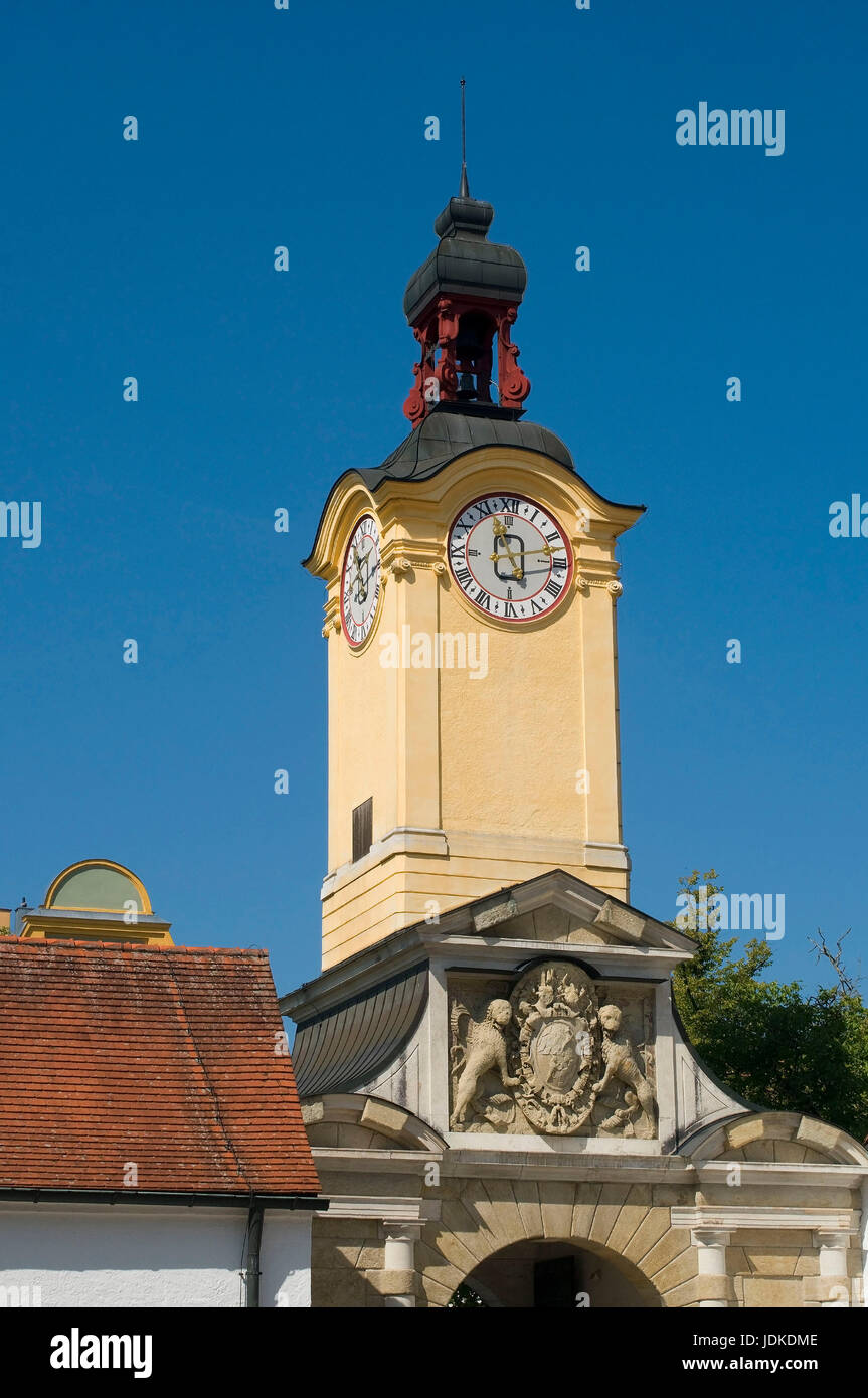 Europe, Germany, Bavaria, the Danube, Ingolstadt, new castle, look to the baroque clock tower, Bavarian army museum,  , Europa, Deutschland, Bayern, D Stock Photo