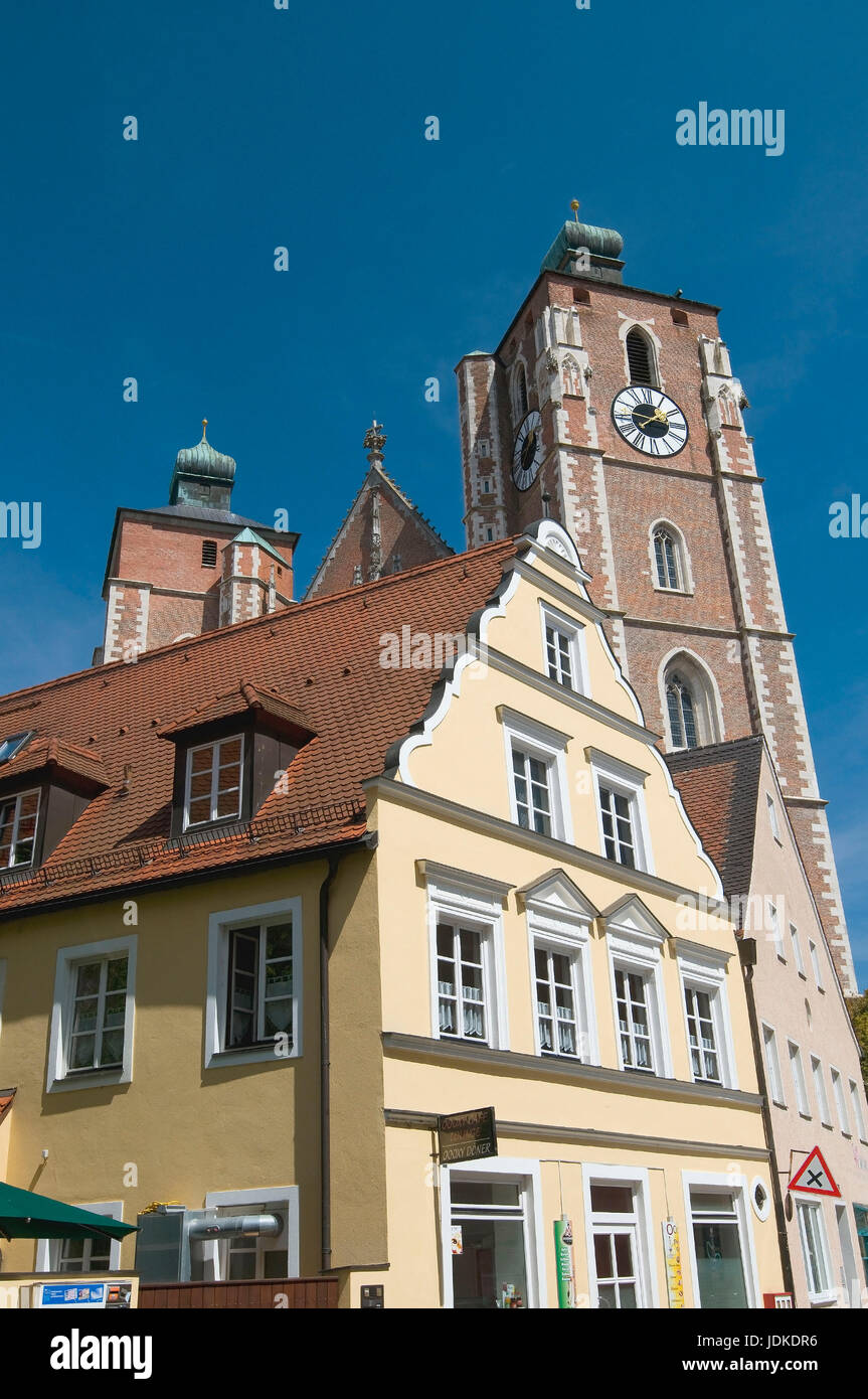 Europe, Germany, Bavaria, Ingolstadt, dear woman's cathedral, Late-Gothic dreischiffige hall church, 15./16. Cent. brick construction method, towers,  Stock Photo