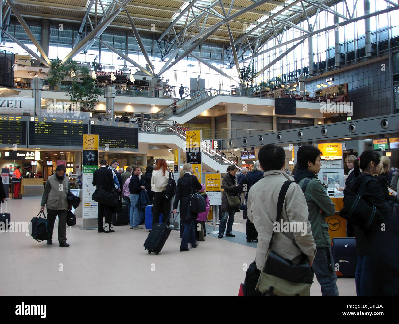 Germany, Hamburg, airport of Fuhlsbuettel, air terminal, flight counter ...