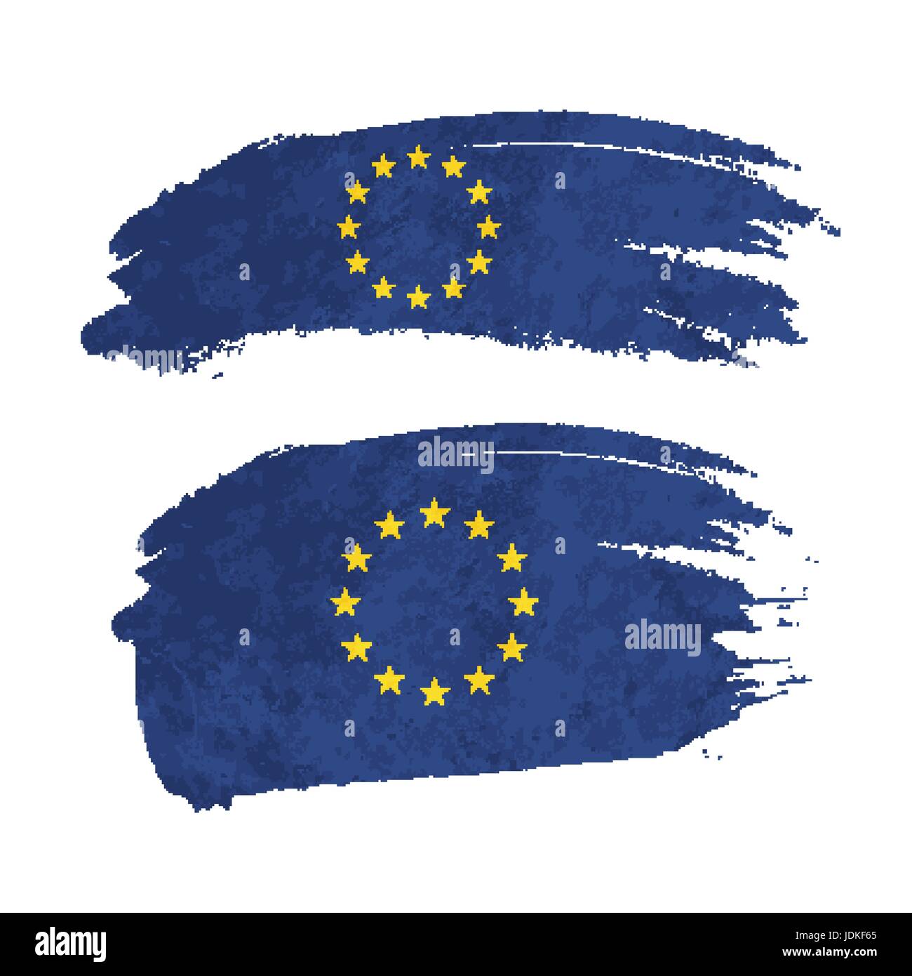 Grunge brush stroke with European Union national flag isolated on white ...