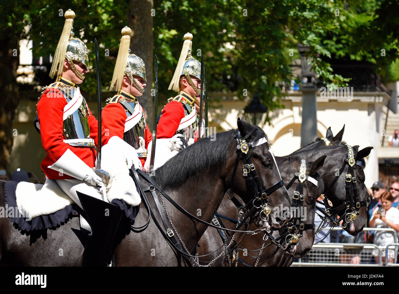 Winners of the Princess Elizabeth Cup, Life Guards of the Household Cavalry at Trooping the Colour 2017 in The Mall, London, UK Stock Photo