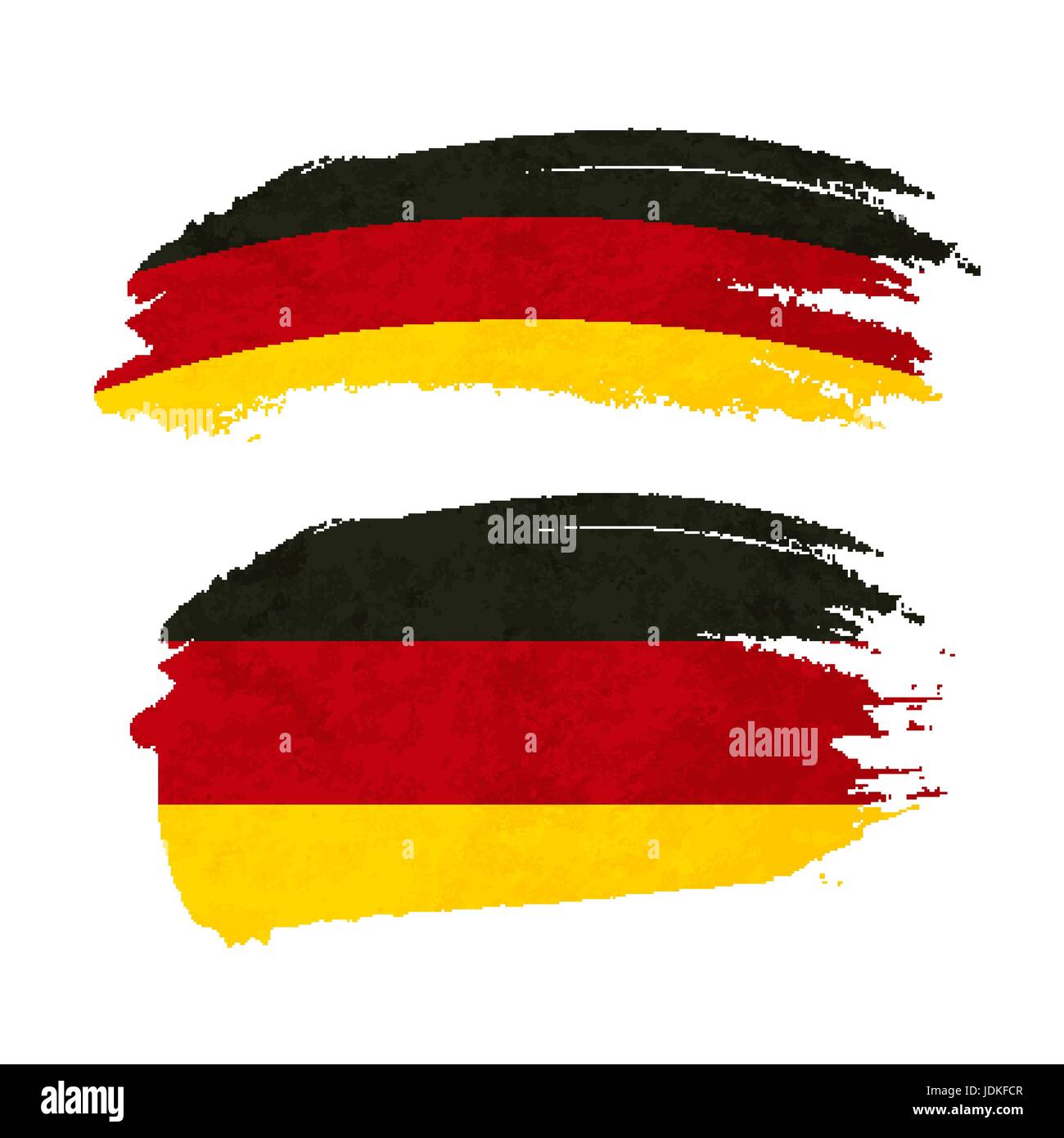 Grunge brush stroke with Germany national flag isolated on white Stock ...