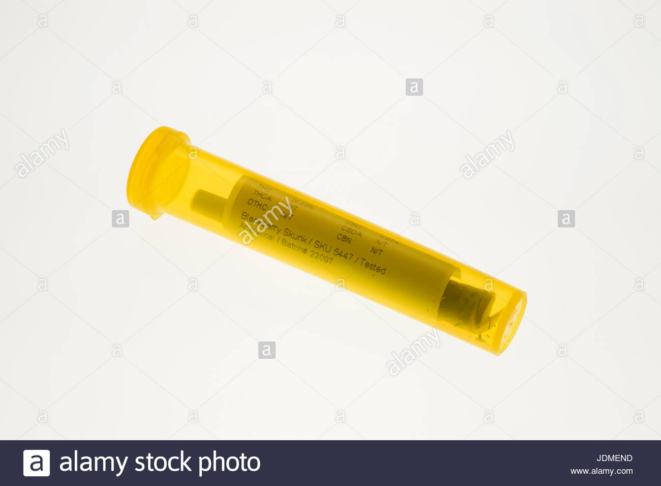 Download A Medical Marijuana Joint In A Yellow Plastic Tube With Thc And Cbd Stock Photo Alamy Yellowimages Mockups