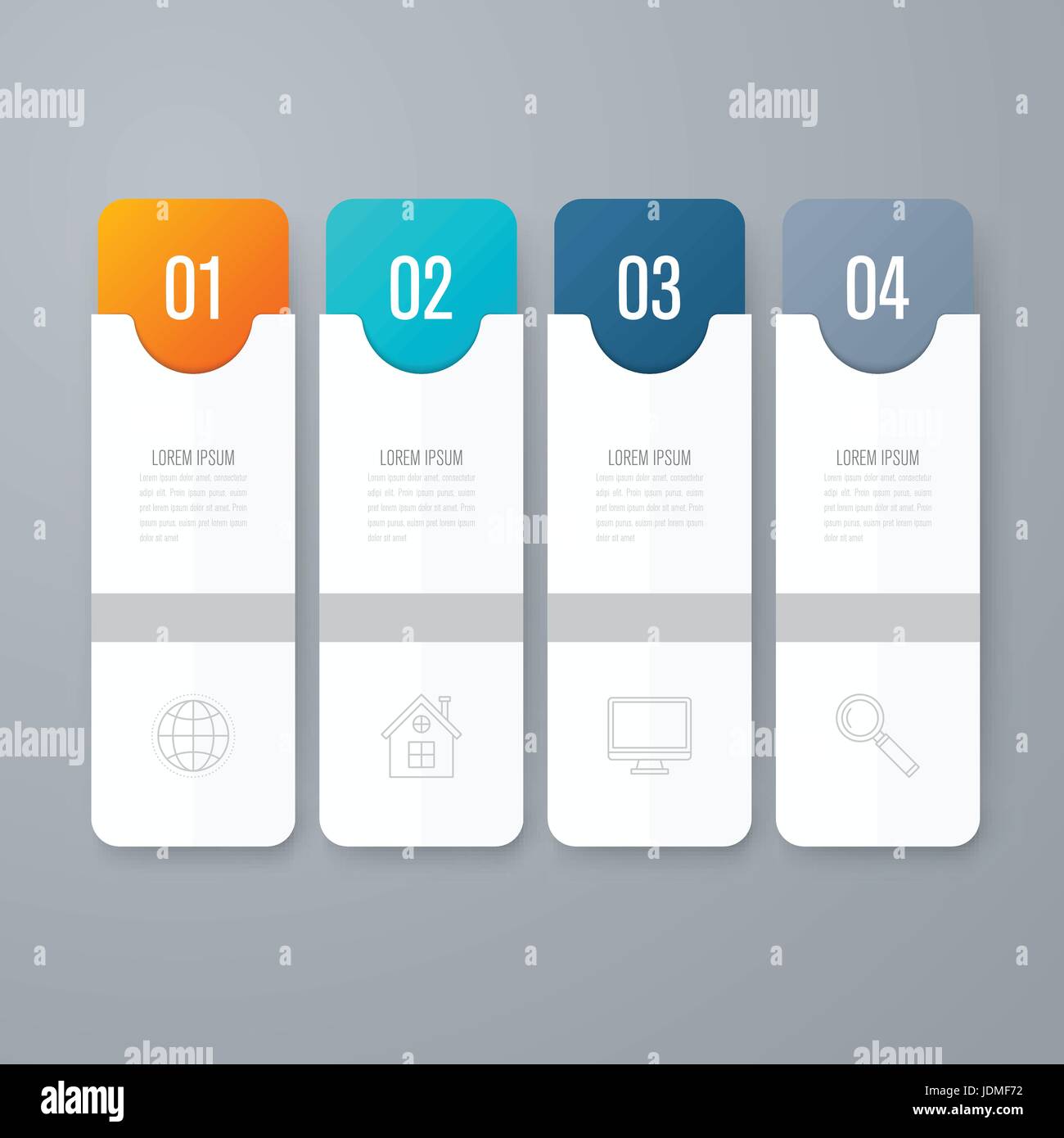 Business infographics template 4 steps with square Stock Vector Image ...