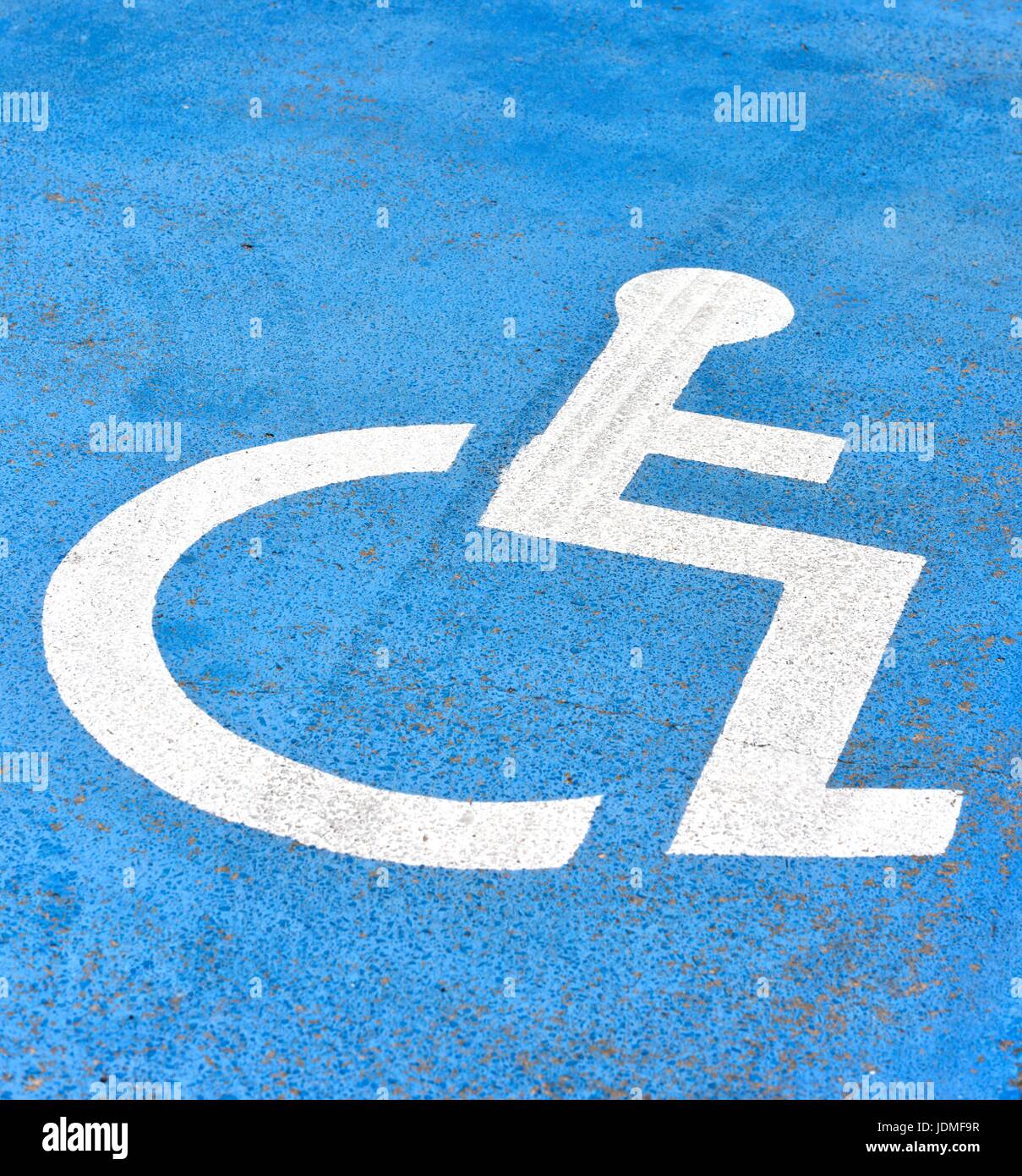Disability parking space Stock Photo