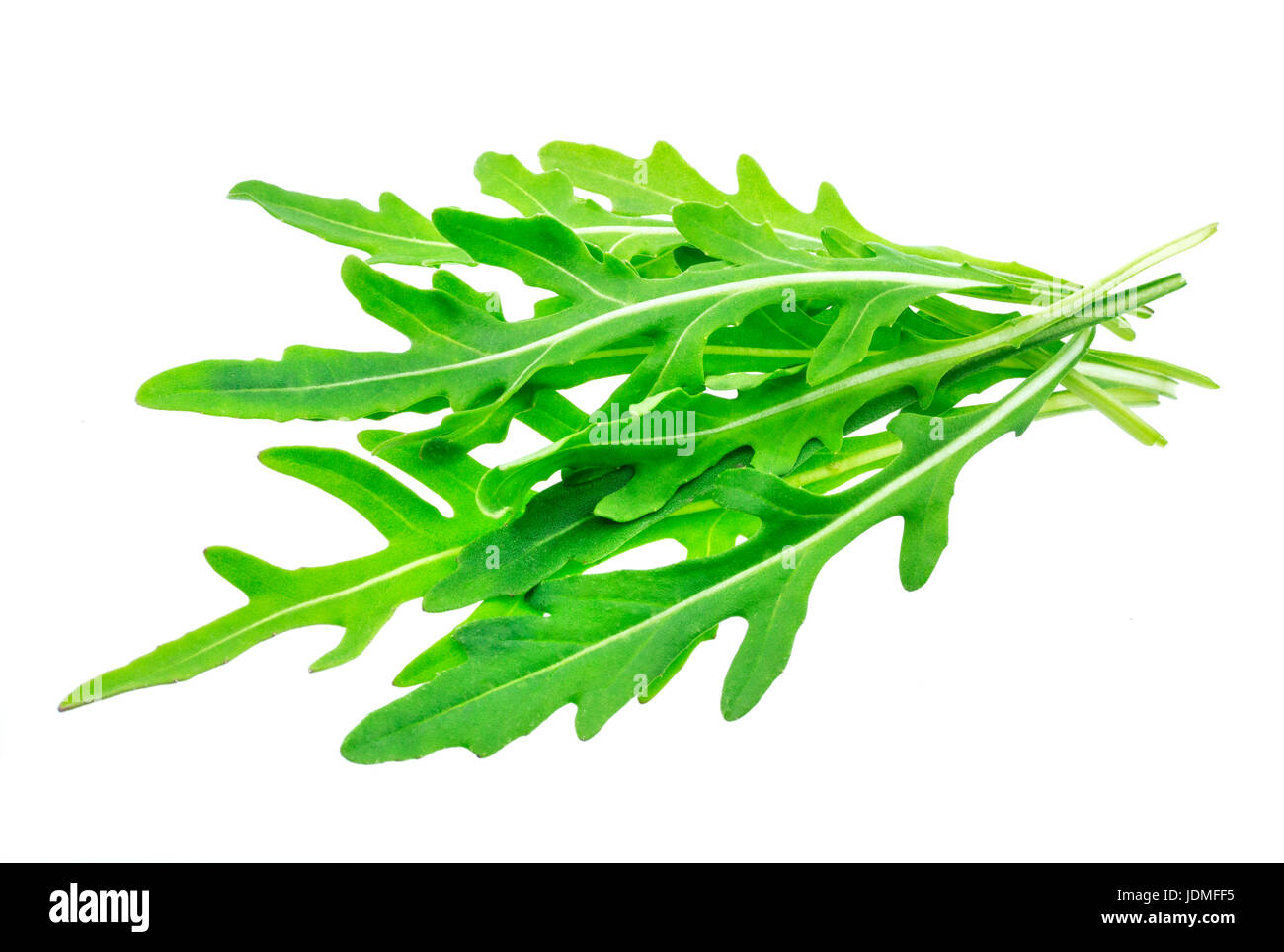 Rucola bunch isolated on white background. Green arugula heap Stock Photo