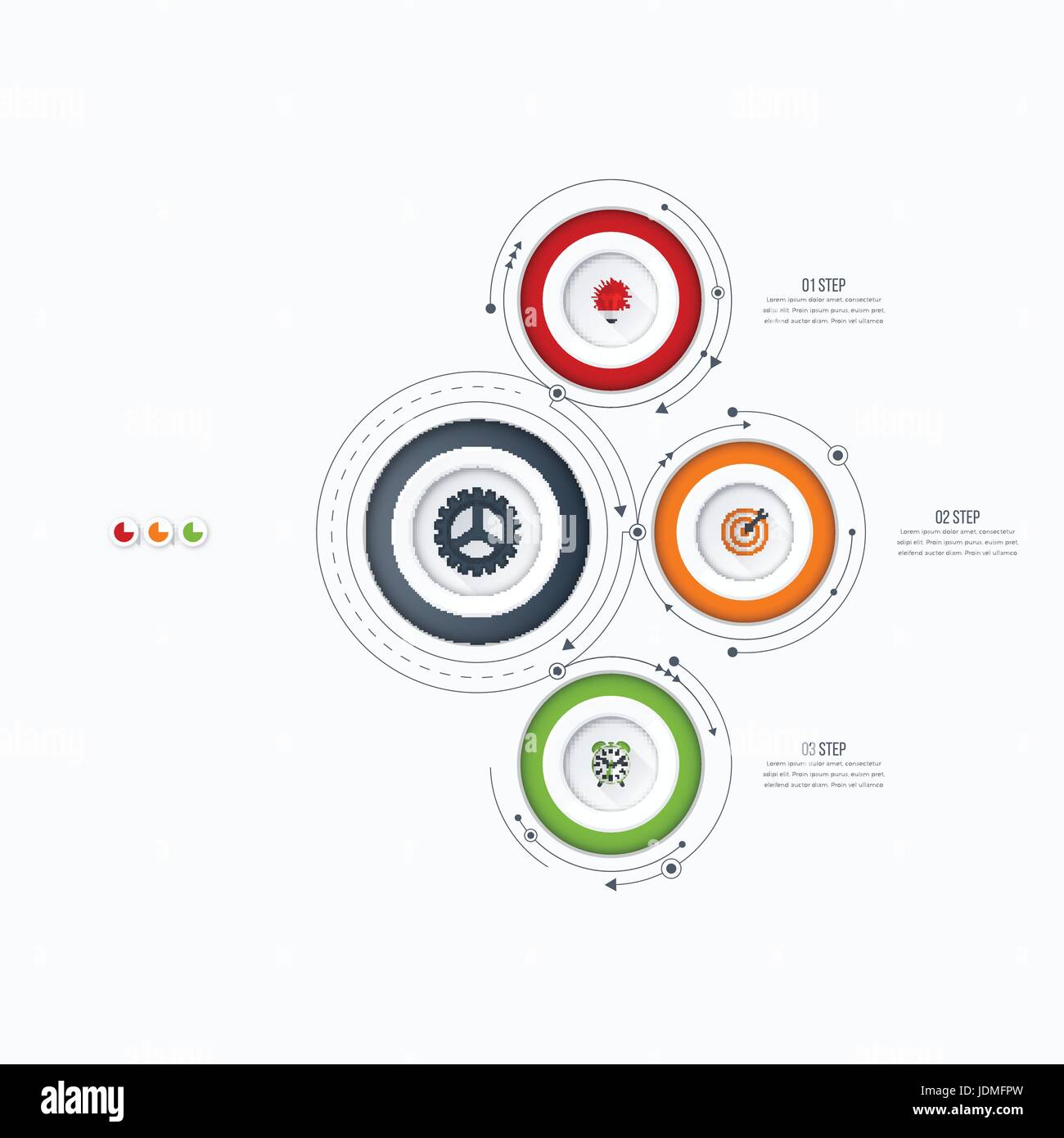 Infographics template 3 options with circle Stock Vector Image & Art ...