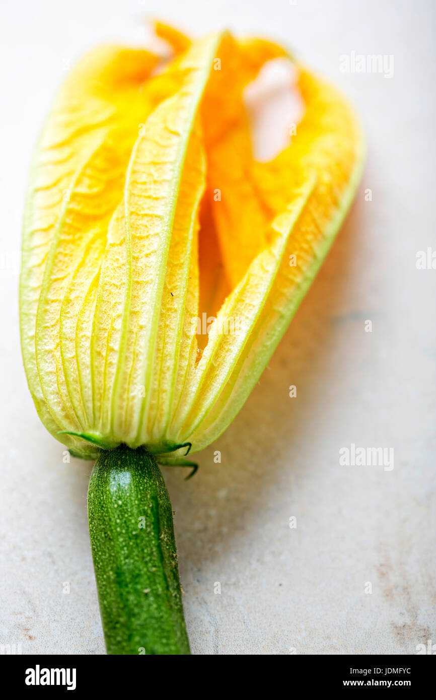 Edible courgette flowers isolated Stock Photo Alamy