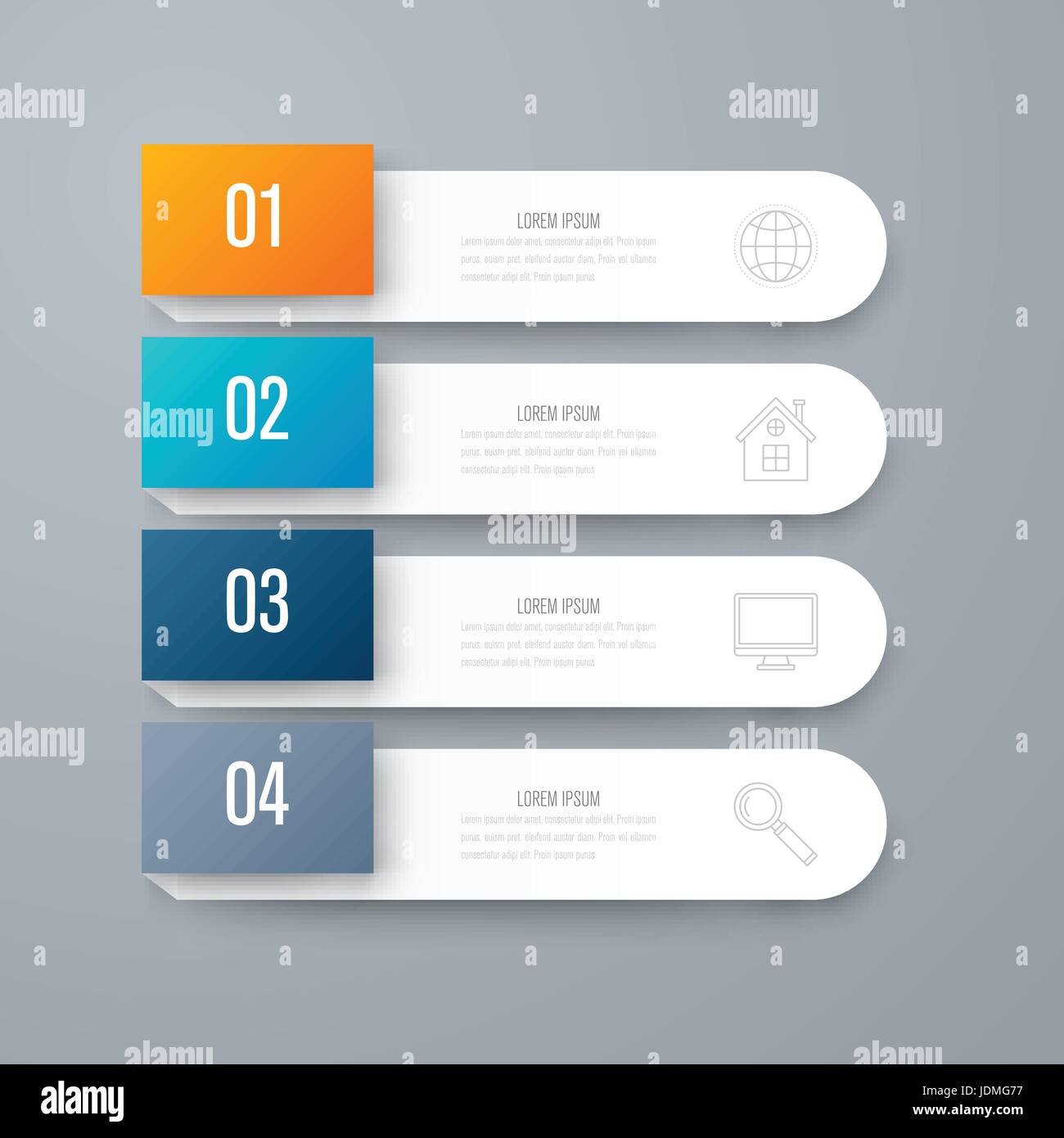 Business infographics template 4 steps with square Stock Vector Image ...