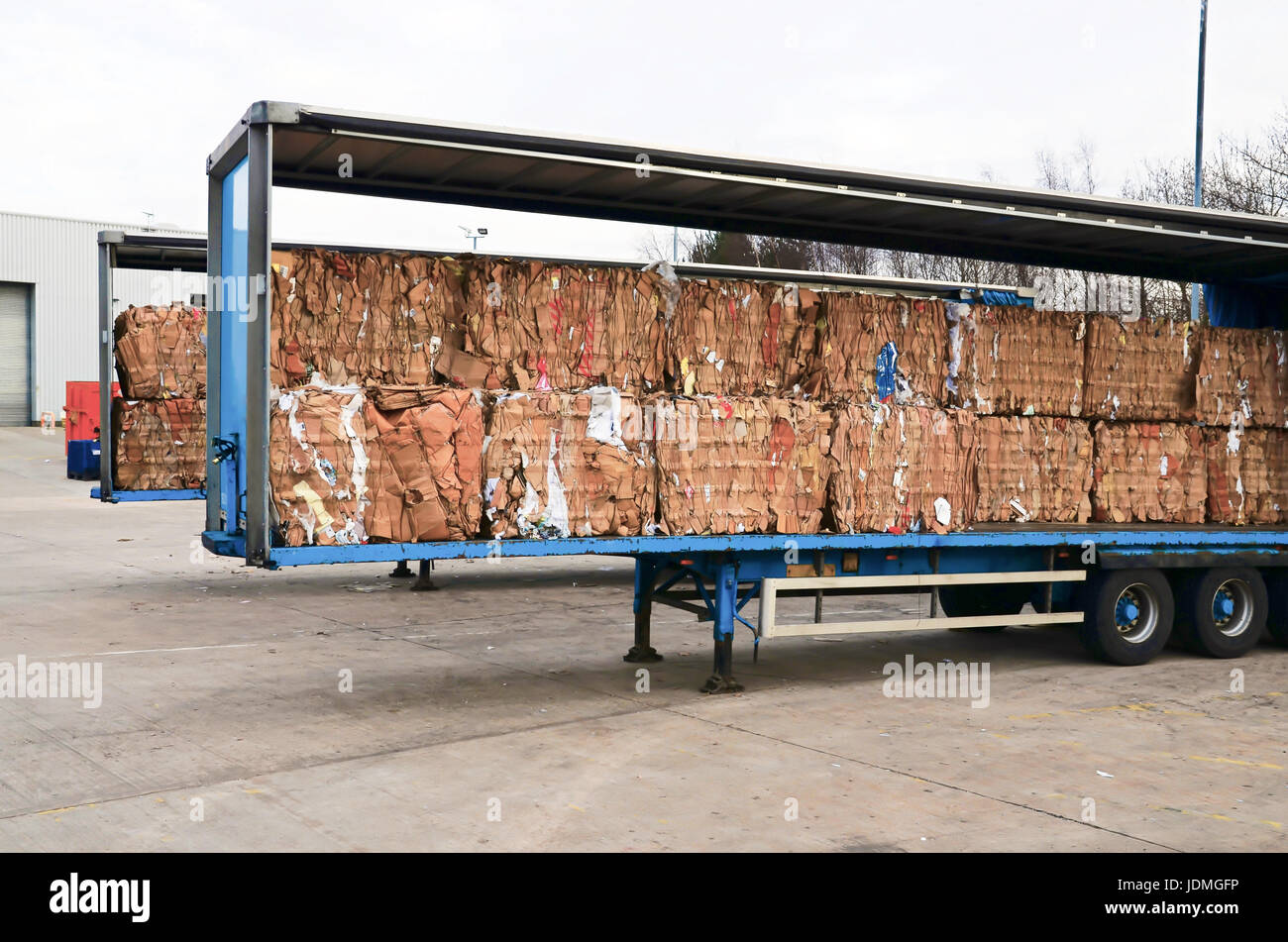 Paper To Recycle Loaded On Trailer Stock Photo Alamy