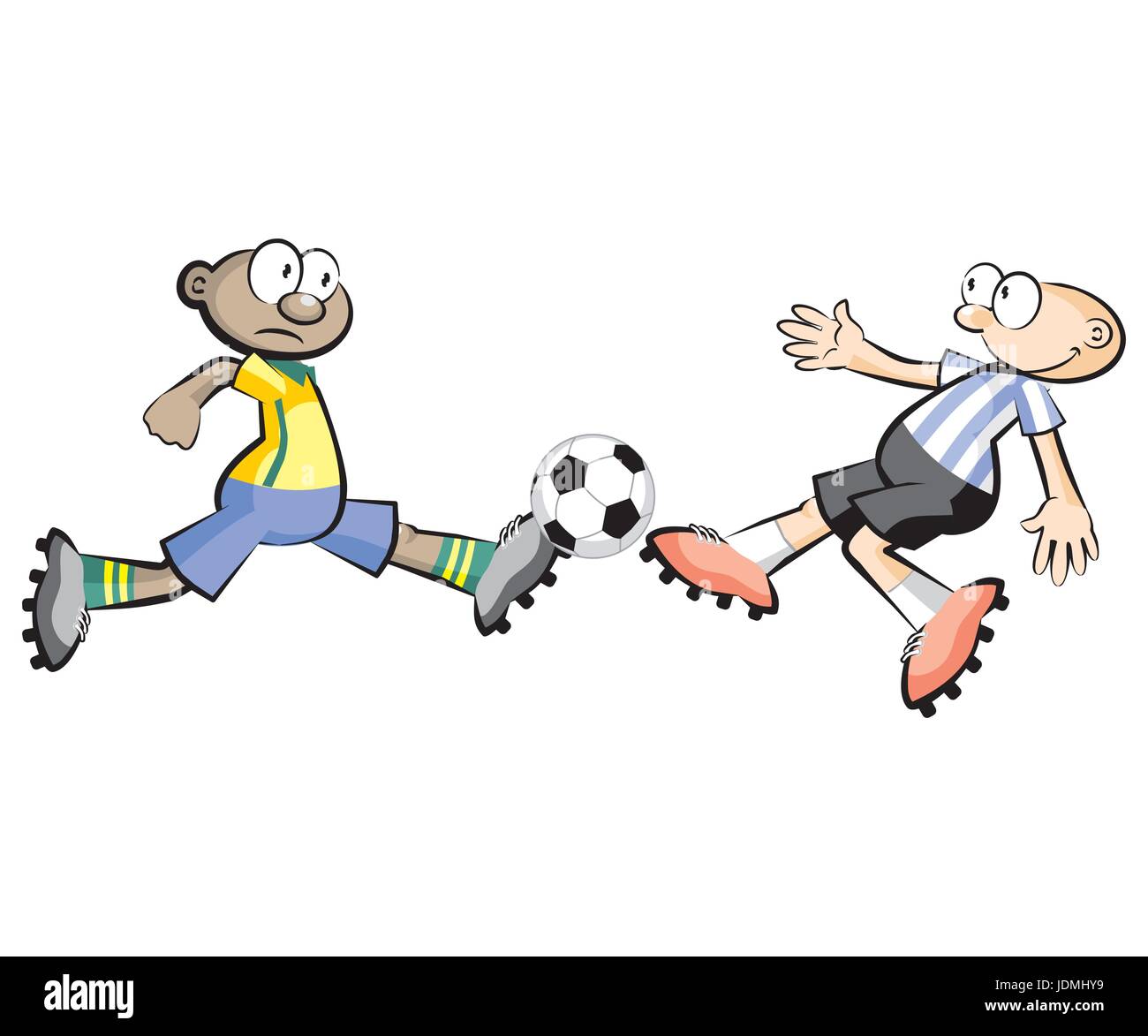 Brazil vs Argentina Cartoons Soccer players isolated over white. Conceptual  vector illustrations Stock Vector Image & Art - Alamy
