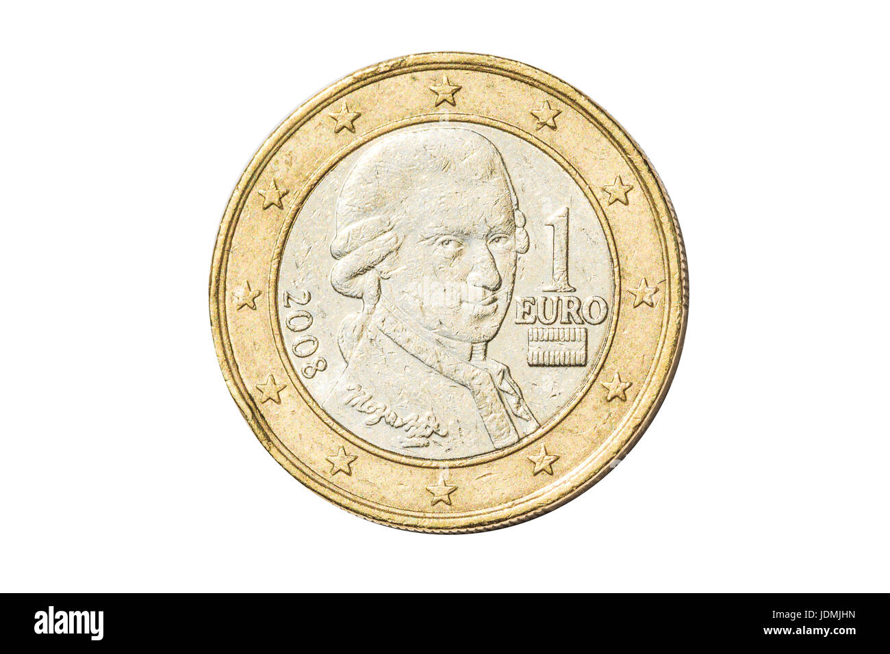 Austrian one euro coin Stock Photo