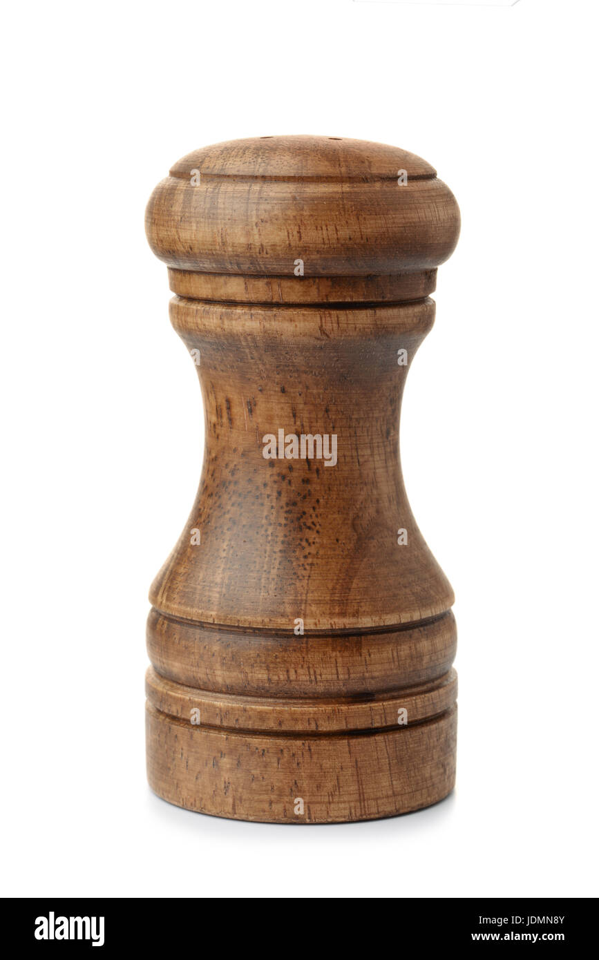 Wooden salt shaker and pepperbox on a light background. Stock Photo by  ©ellymorena 238801336