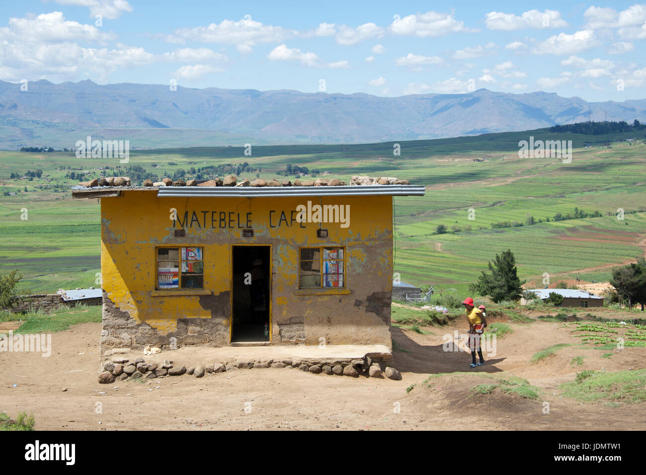 Matebele cafe Malealea Mafeteng District Lesotho Southern Africa Stock Photo