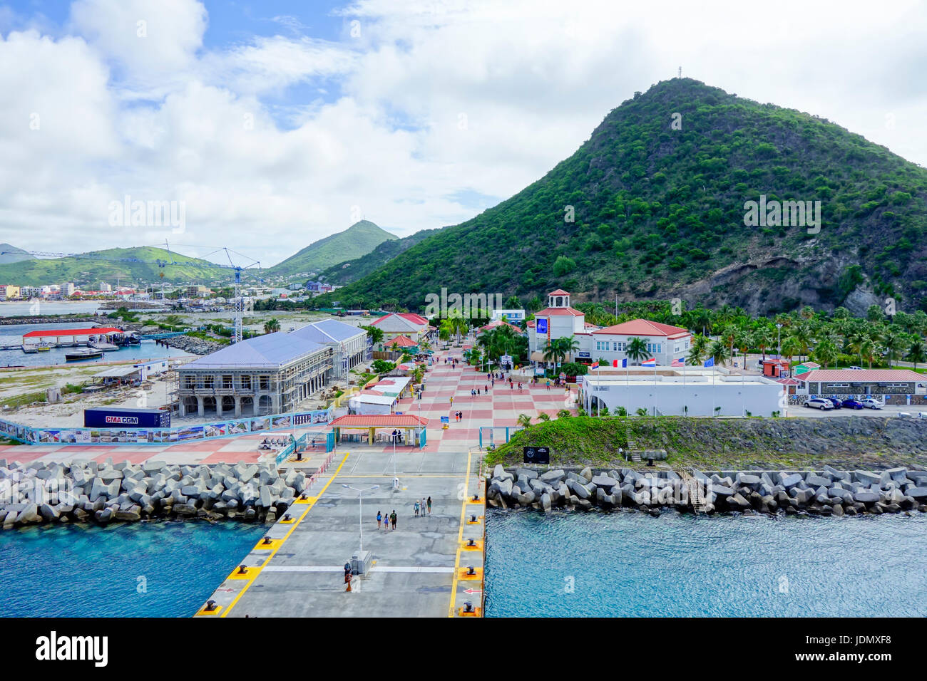 Philipsburg, St. Maarten aerial and landscape view Stock Photo