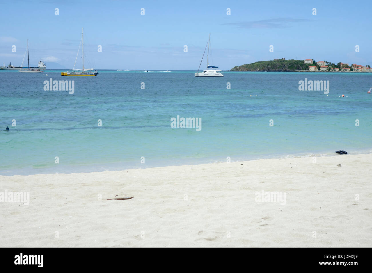 Orient Bay and Beach on St. Maarten/ St Martin, Caribbean Stock Photo