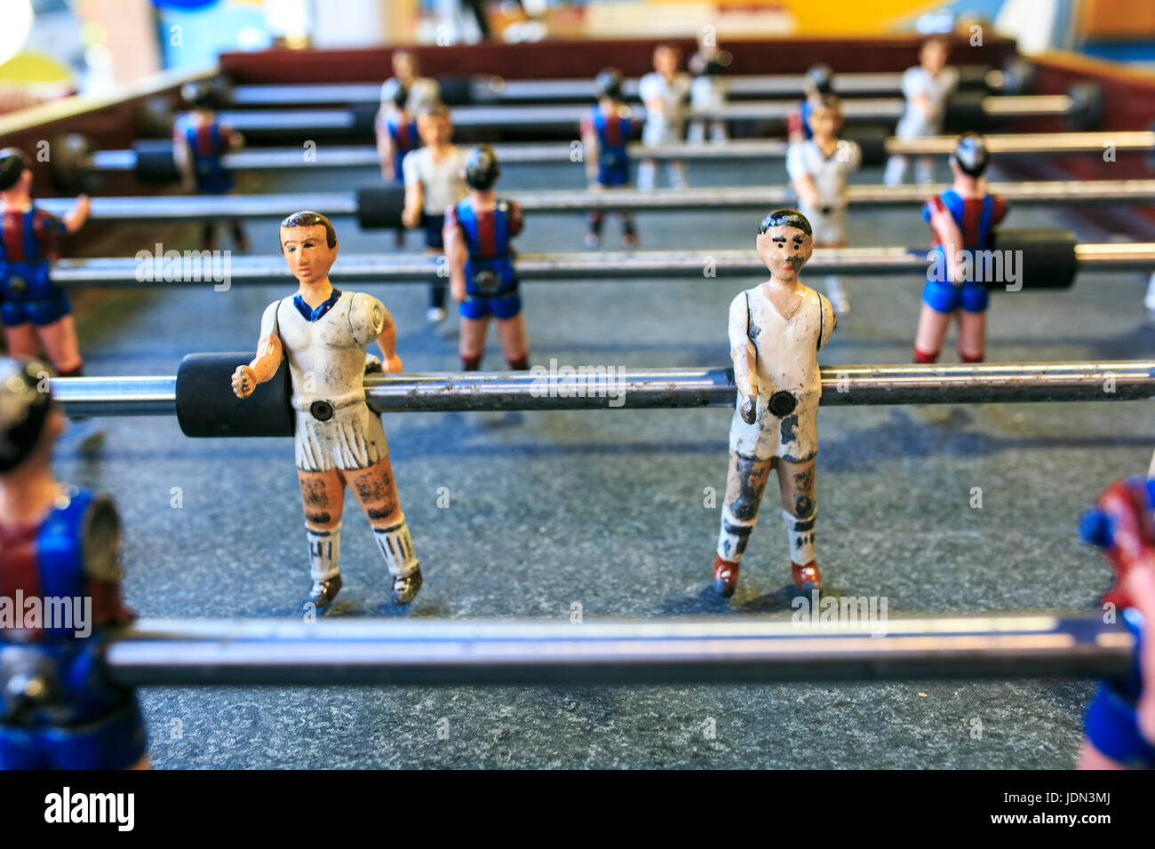 Football toy players Barcelona Real Madrid Stock Photo Alamy