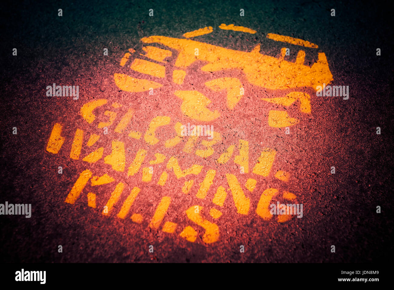 Graffiti Worldwide Warming Kills, Graffiti Global Warming Kills Stock Photo