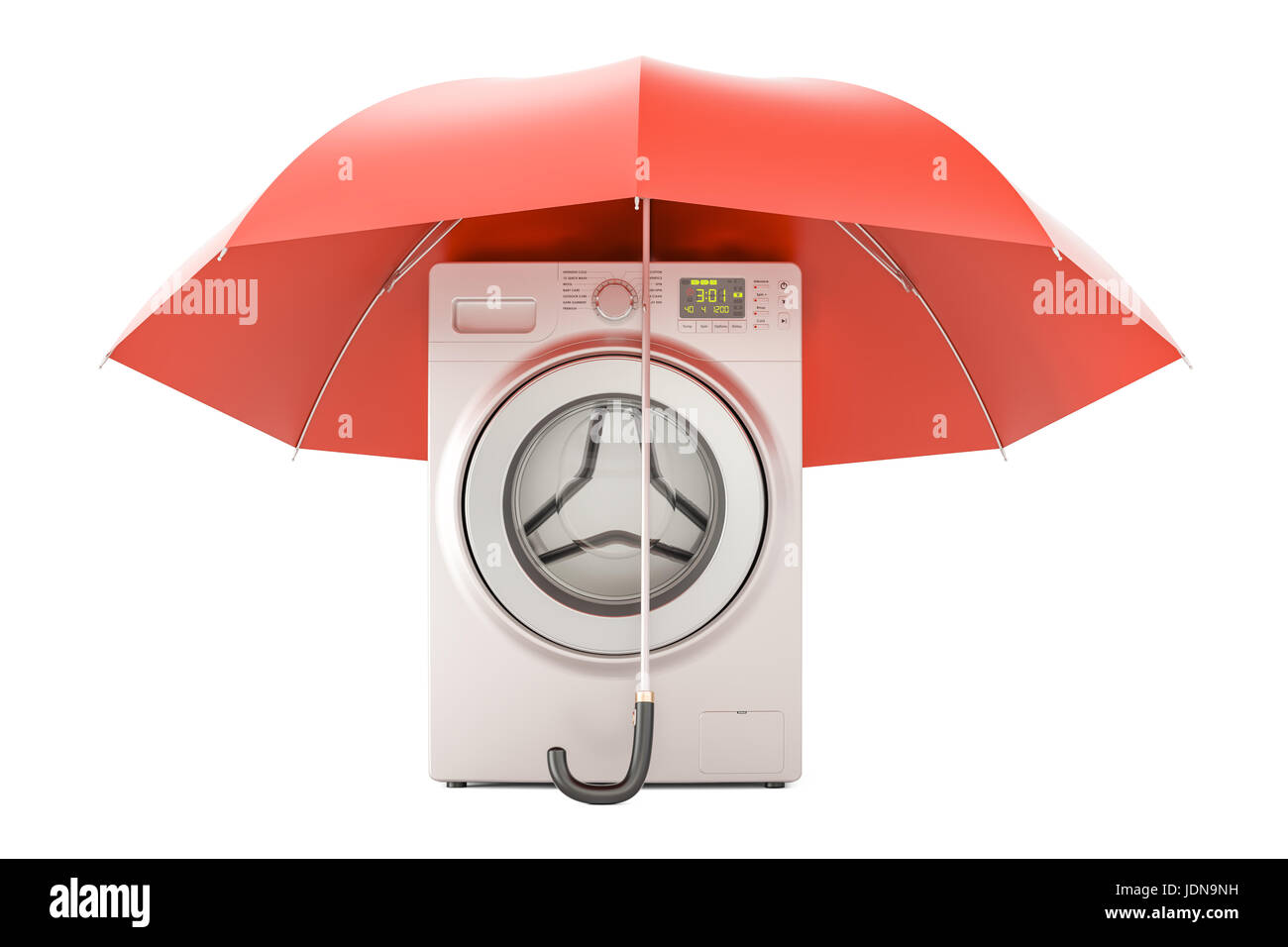 Guarantee and protection washing machine concept. 3D rendering isolated on white background