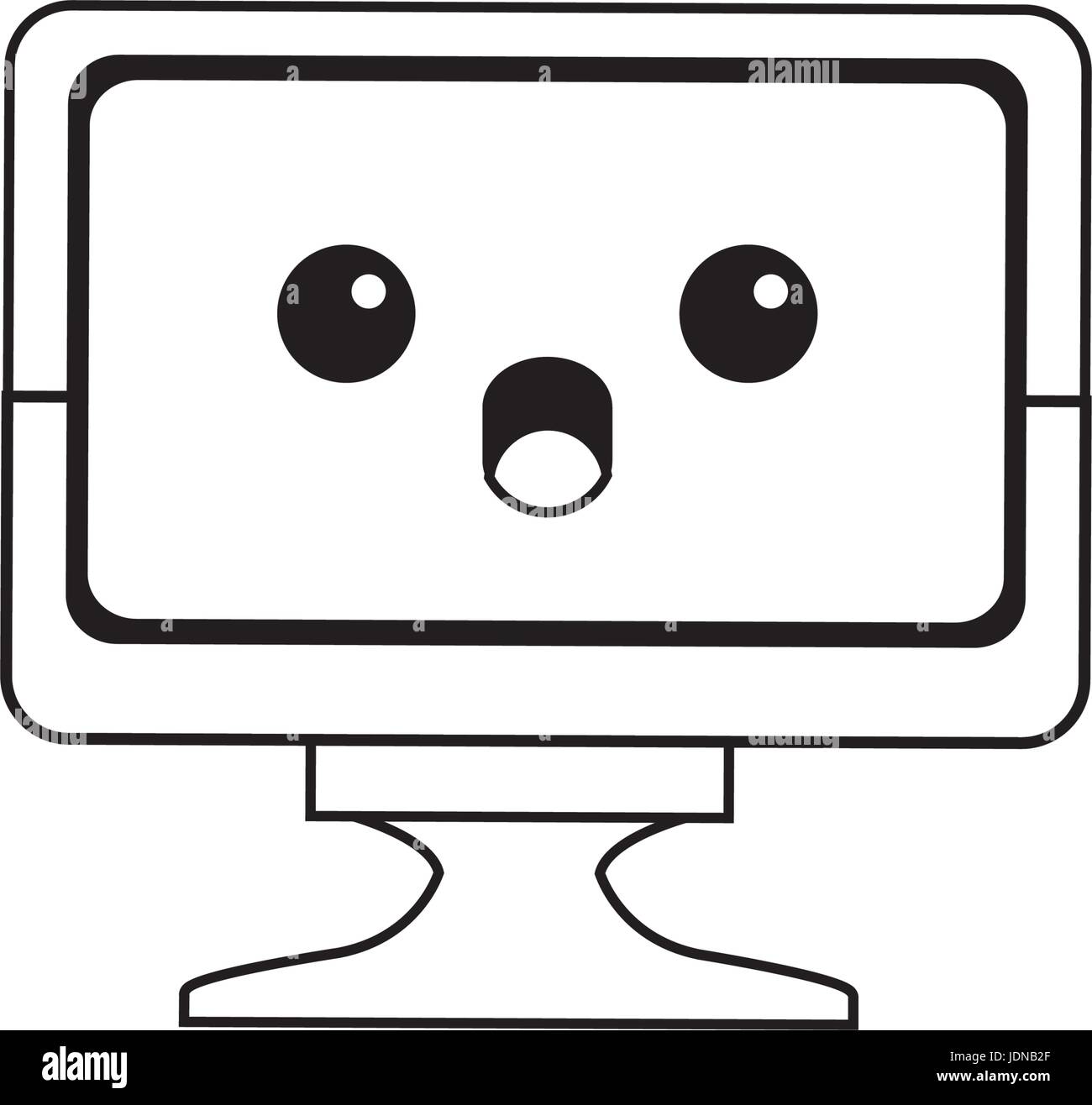 kawaii screen monitor computer device Stock Vector Image & Art - Alamy
