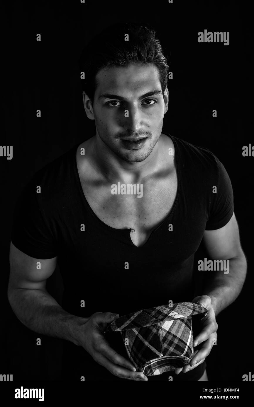 Black checkered shirt Black and White Stock Photos & Images - Alamy