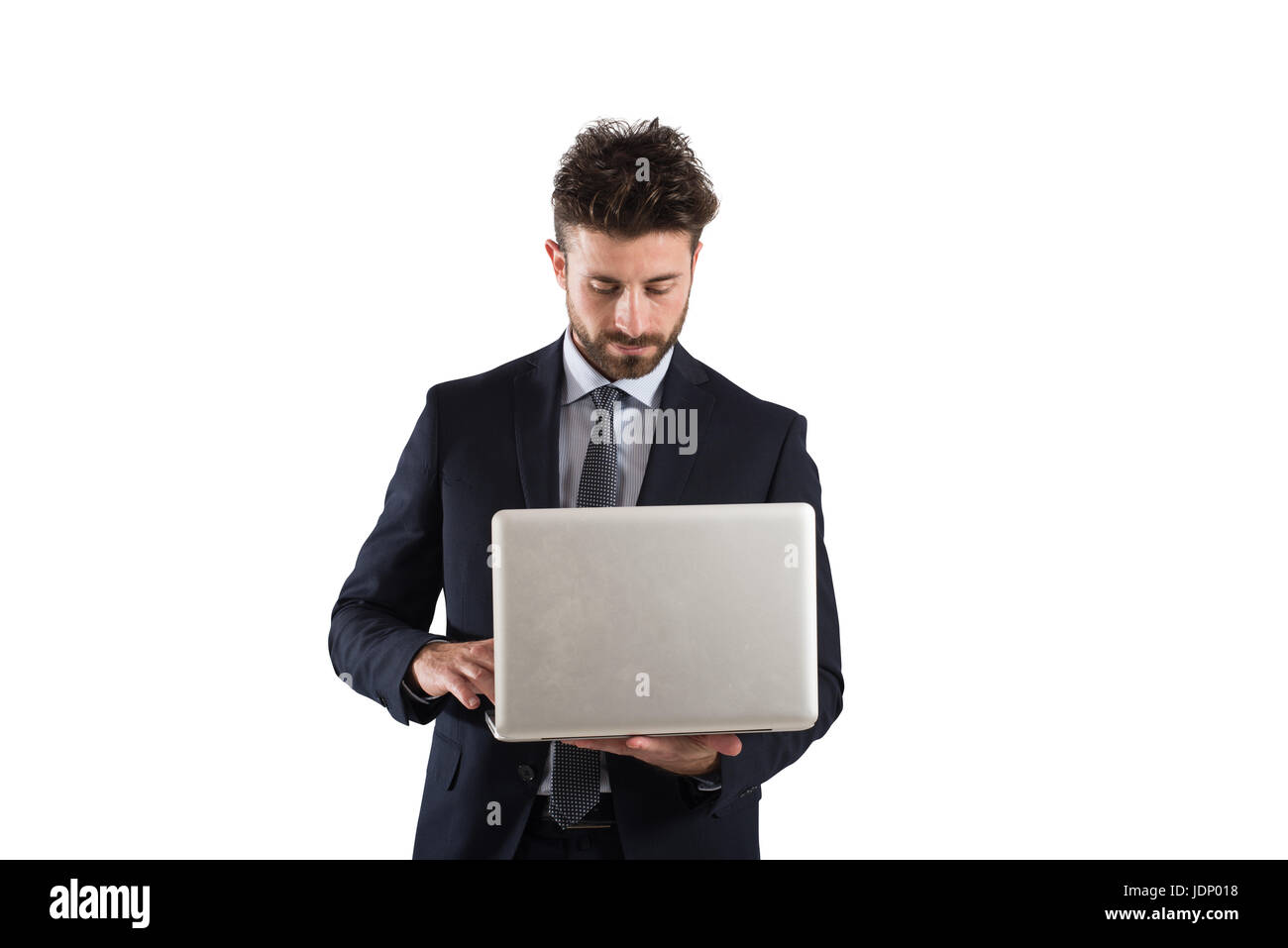 Businessman working with laptop Stock Photo