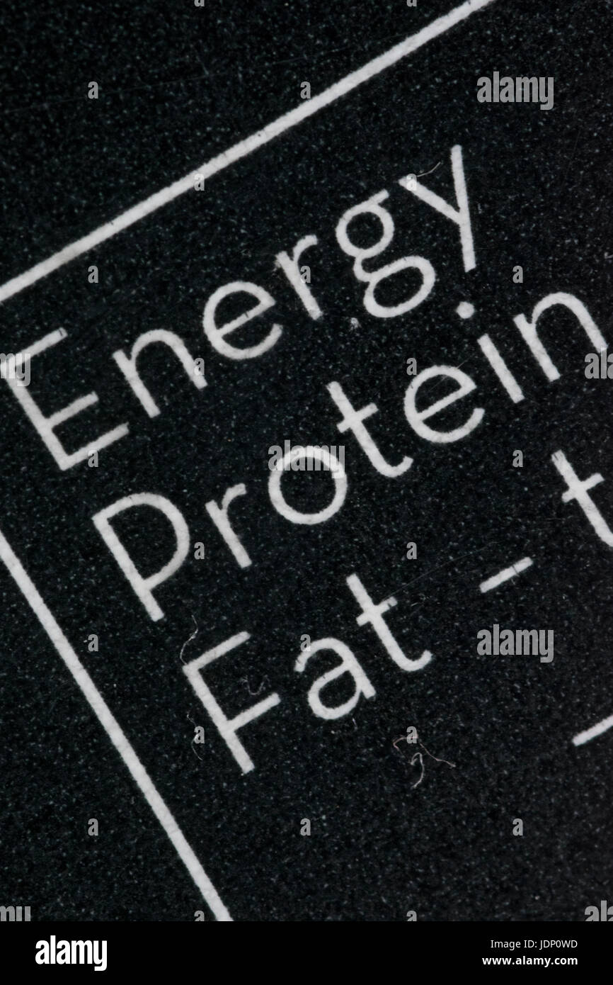 Nutrition label close up hires stock photography and images Alamy