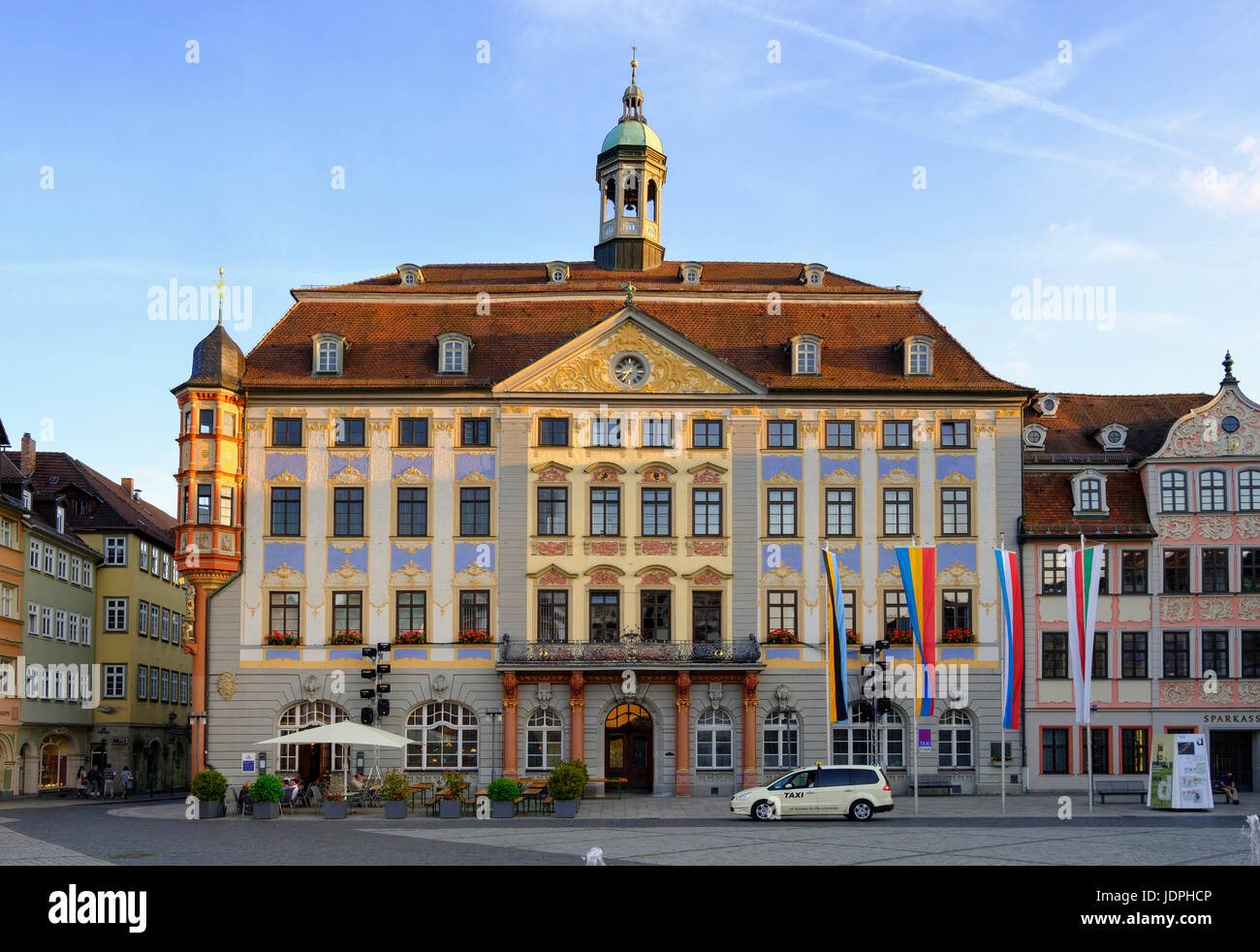 City Hall, Market Square, Coburg, Upper Franconia, Franconia, Bavaria, Germany Stock Photo