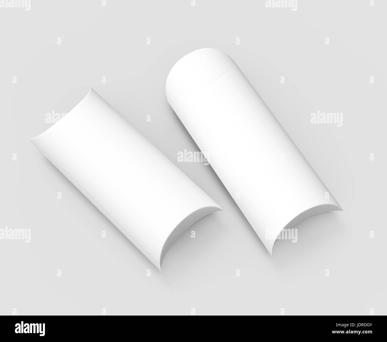 Two Right Tilt White 3d Rendering Blank Top View Pillow Boxes