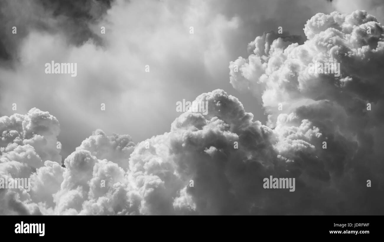 Fluffy air clouds Black and White Stock Photos & Images - Alamy