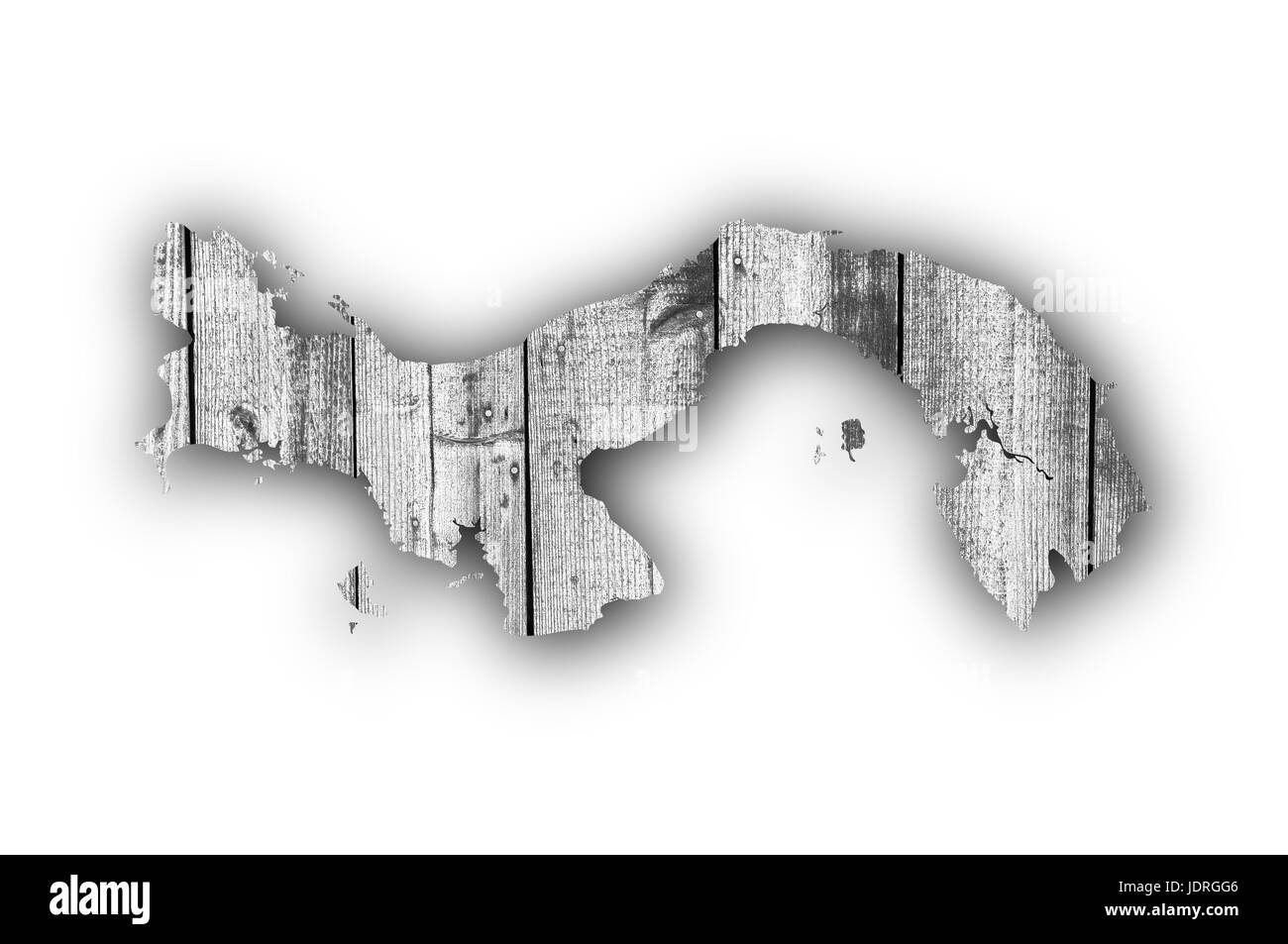 Map of Panama on weathered wood Stock Photo - Alamy
