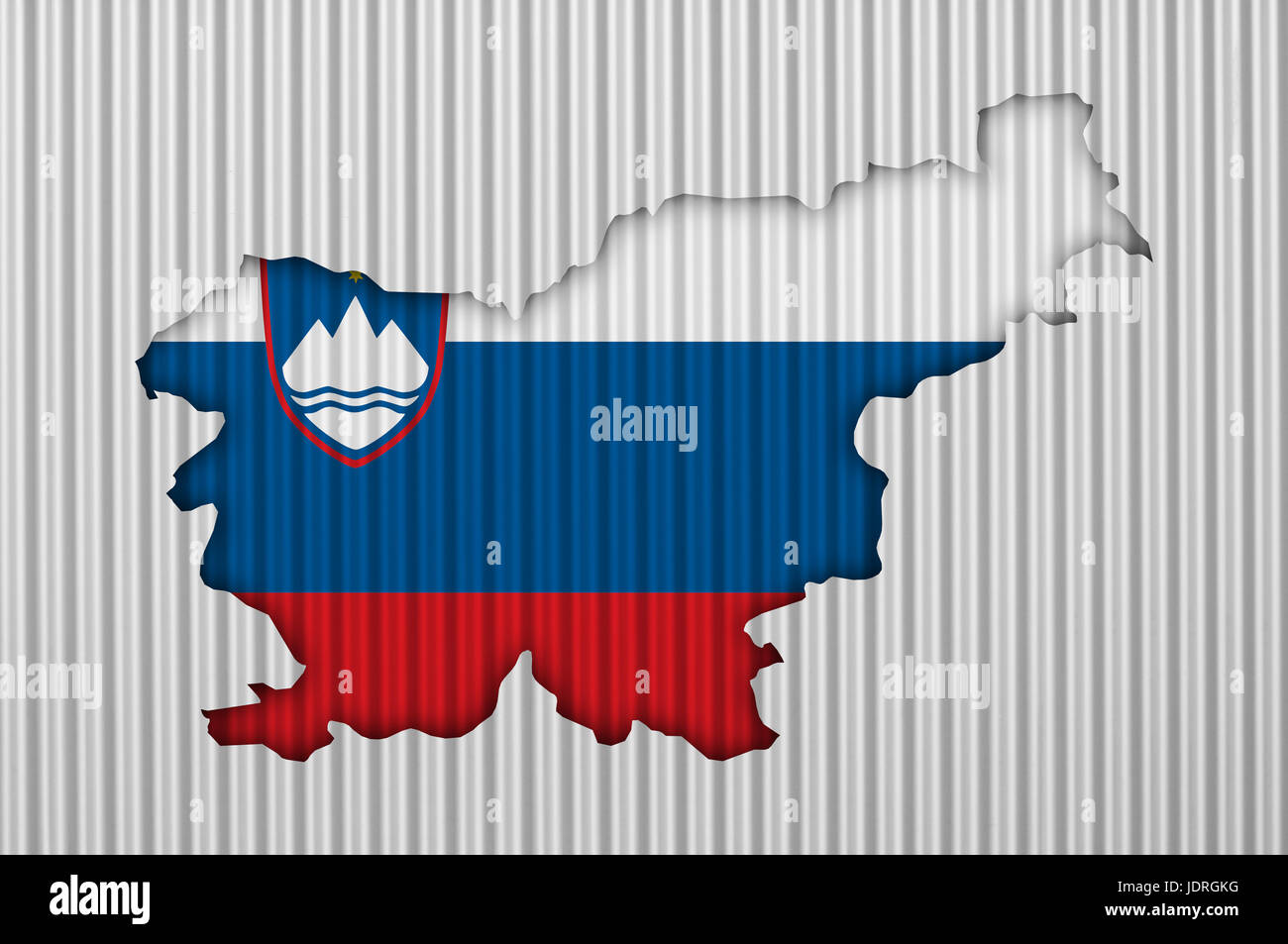 Map and flag of Slovenia on corrugated iron Stock Photo - Alamy