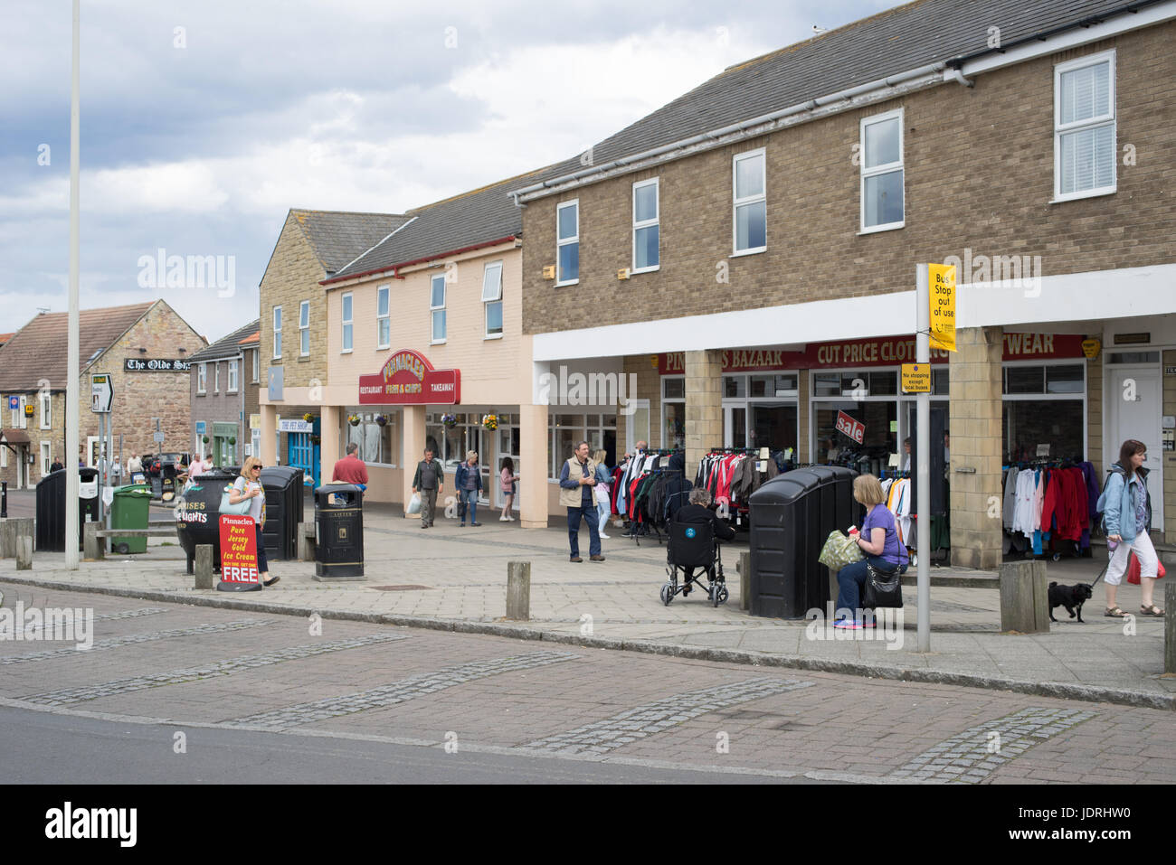 Pinnacles fish and chips restaurant, Seahouses Town Centre, Northumberland, England Stock Photo