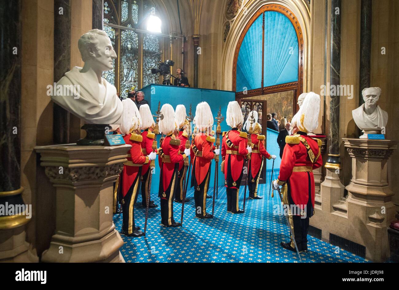 Members of the Honourable Corps of Gentlemen at Arms in Norman Porch